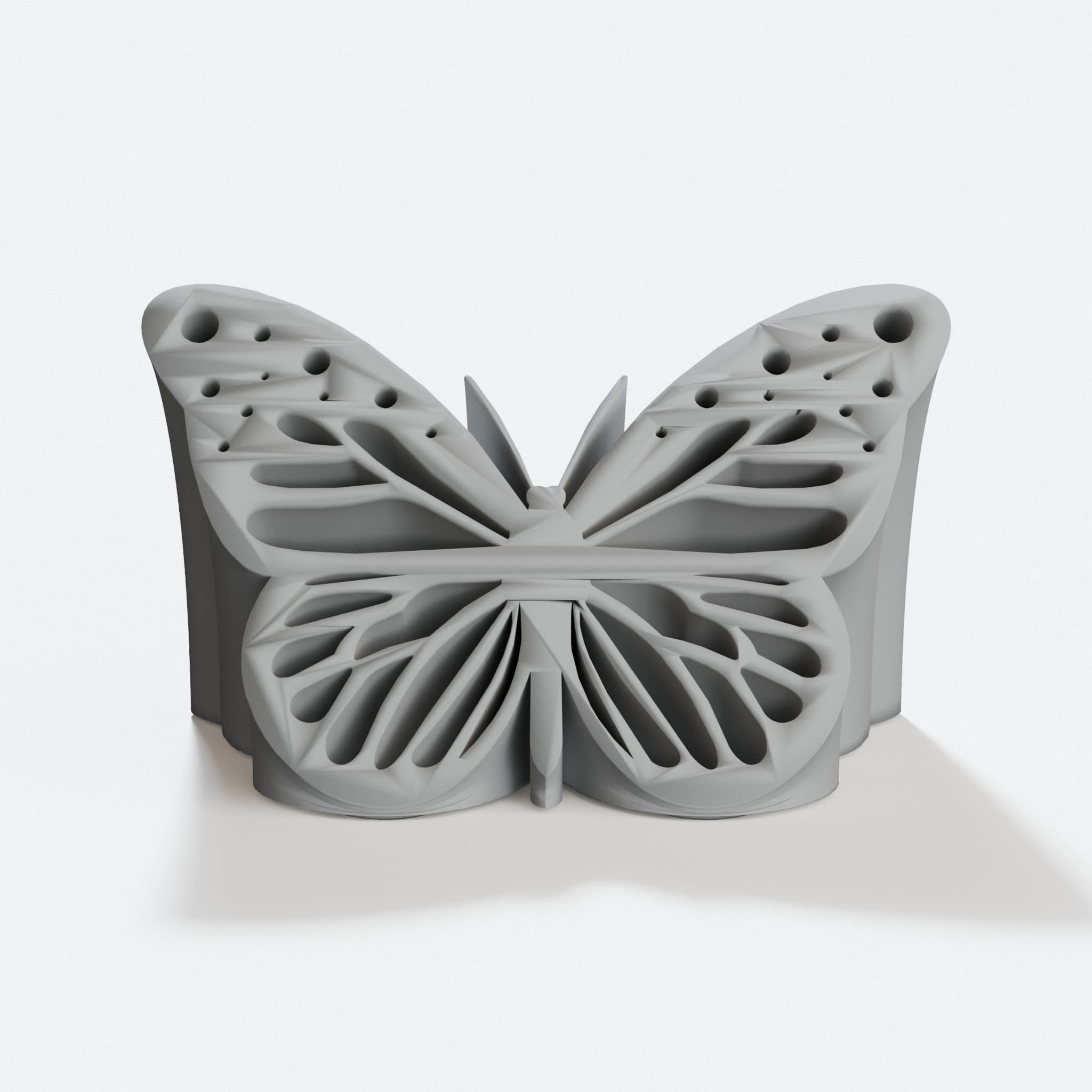 Curved Rubber Butterfly 3D Printed Fidget Toy, hero tilt