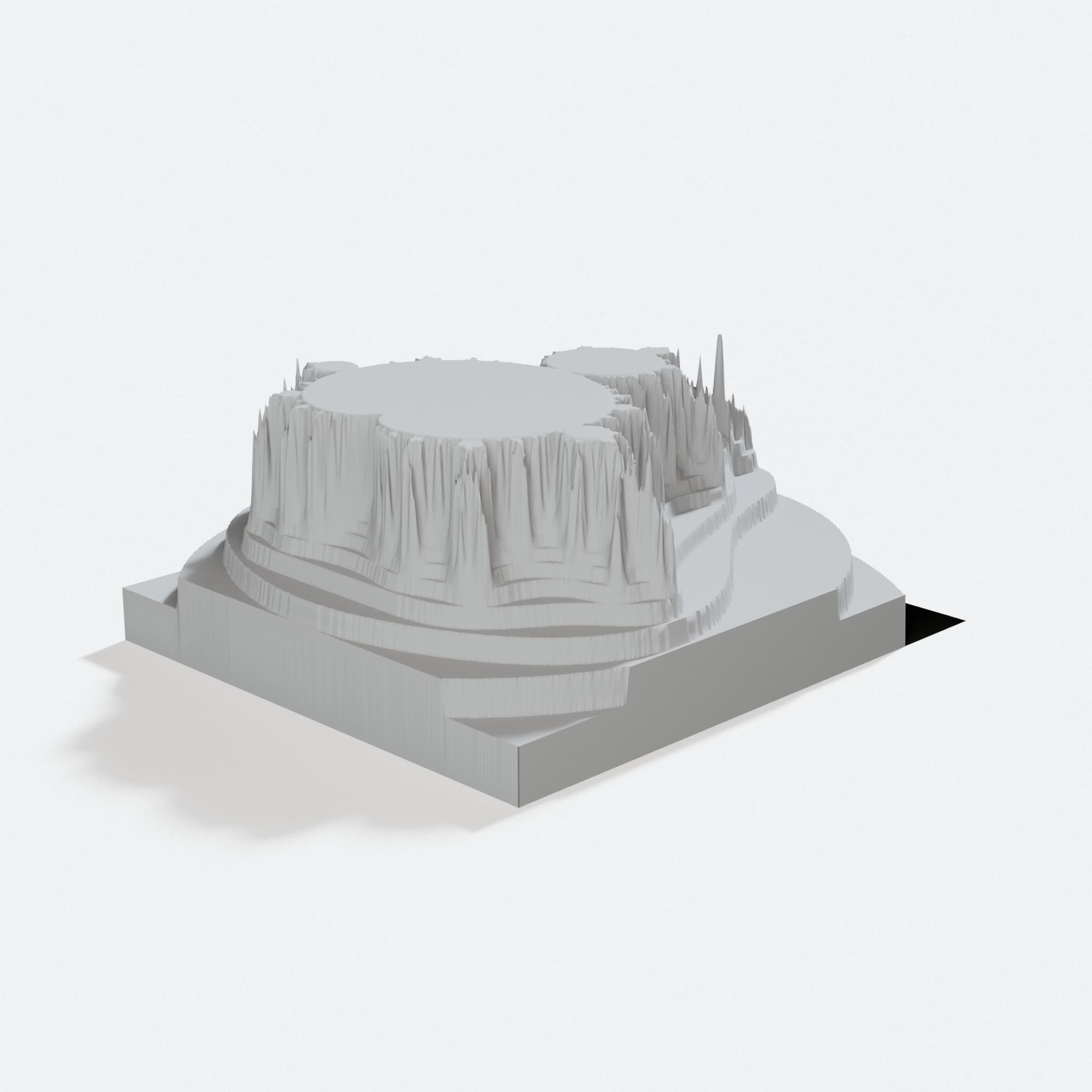 Mandelbrot Set 3D Printed Ornament and Candle Holder, turn three quarter