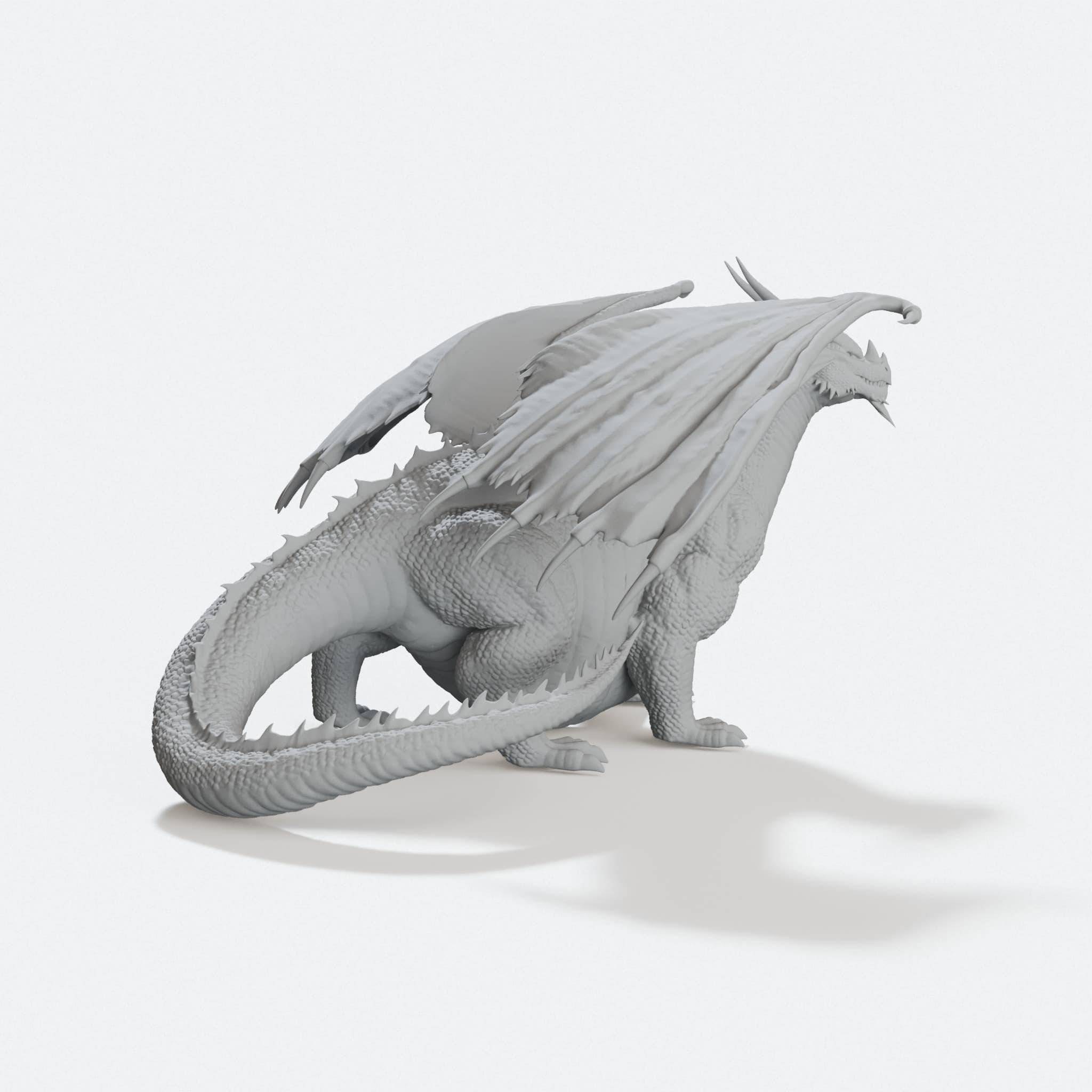 Chonky Red Dragon 3D Printable Model - Oh Lawd He Comin, hero tilt