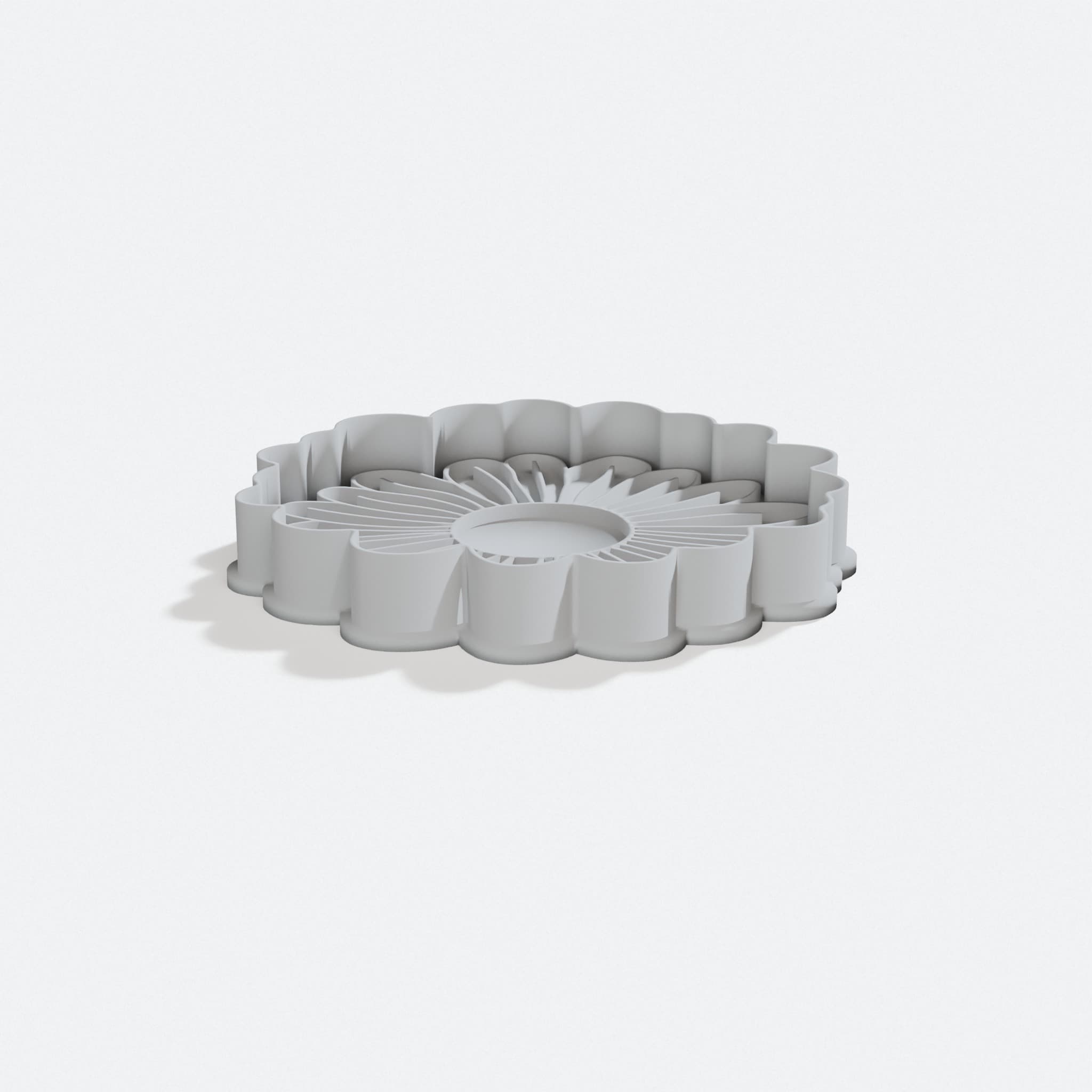 Daisy Cookie Cutter, 3D Printed Kitchen Accessory, turn three quarter