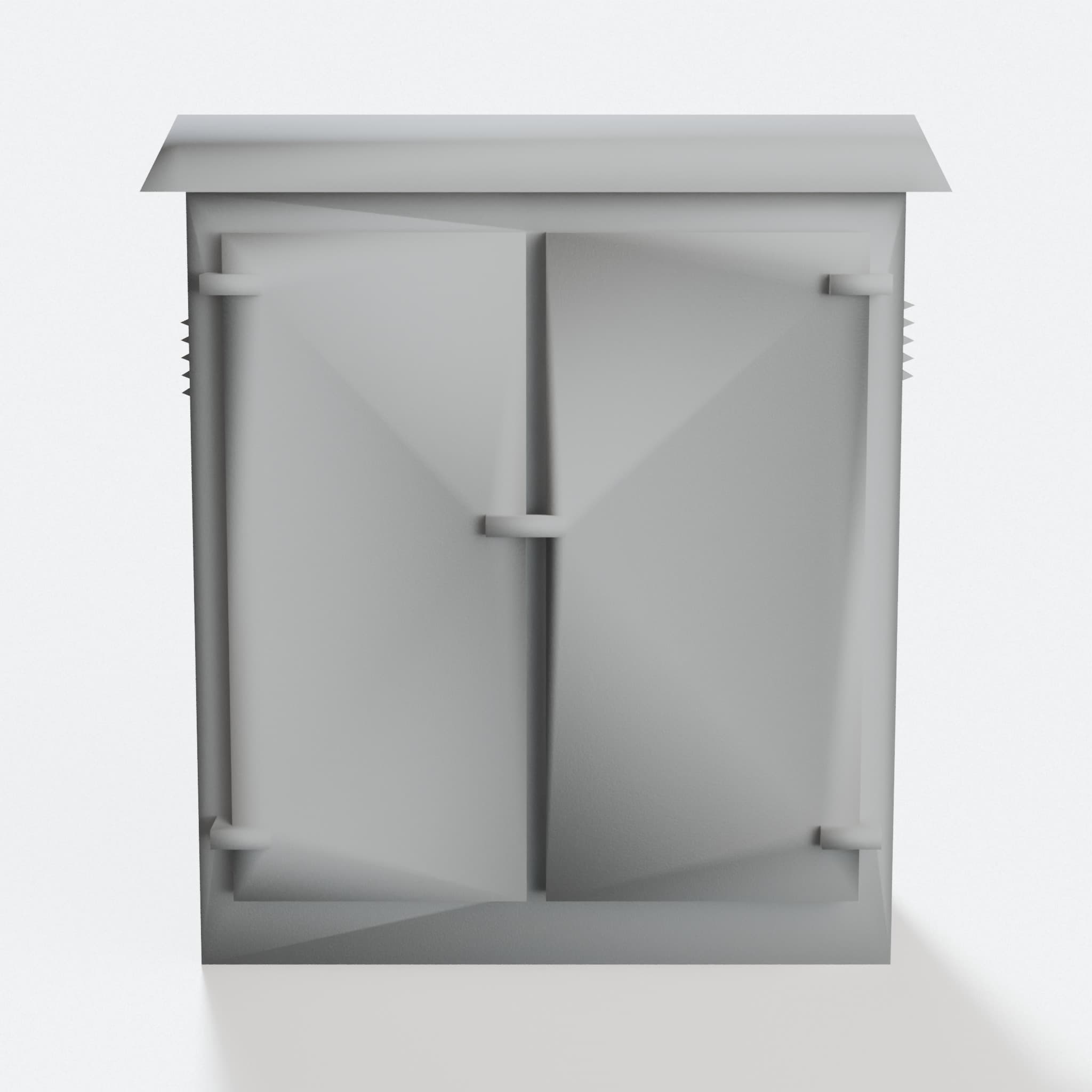 OO Gauge Model Railway Relay Box Double Door, hero tilt