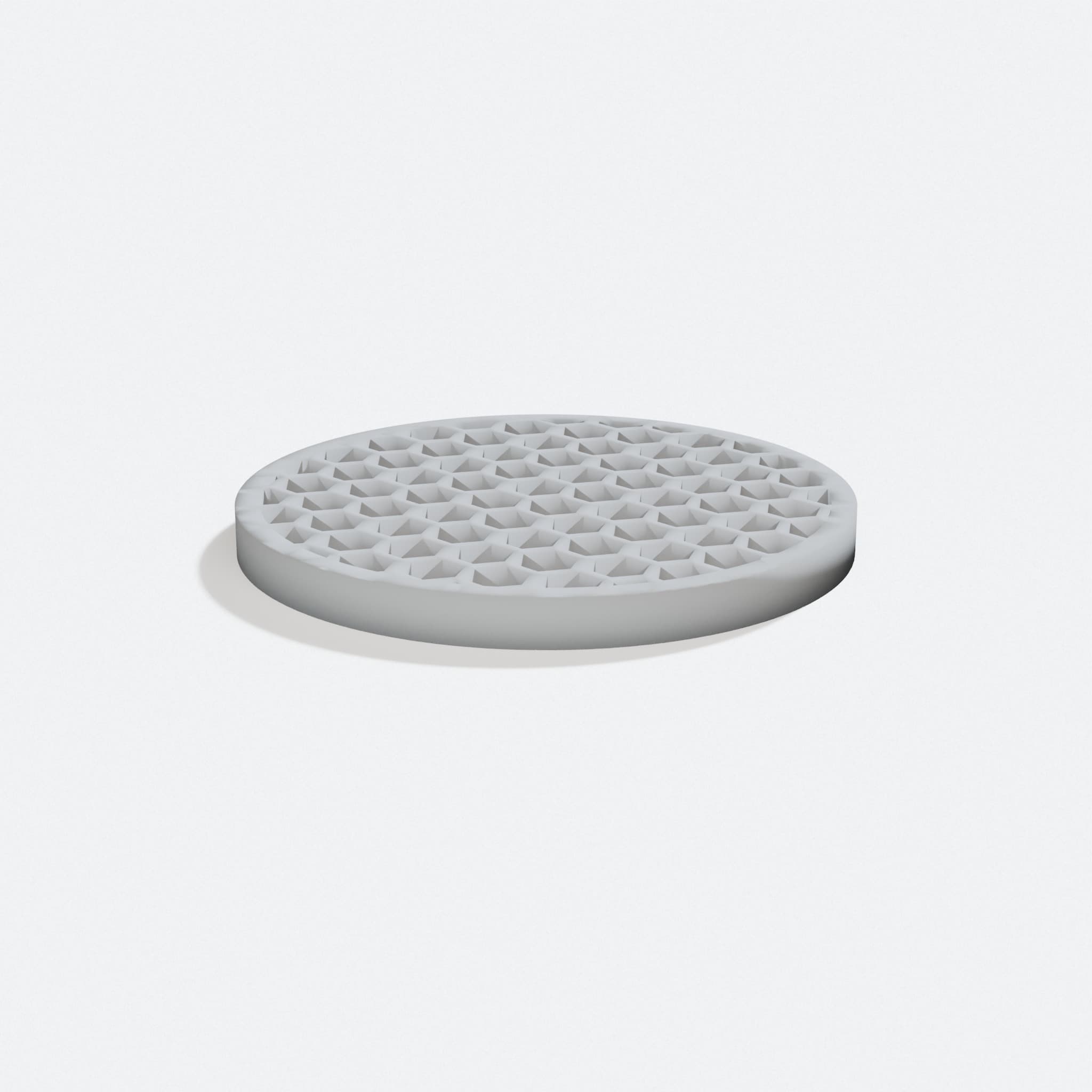 Honeycomb 3D Printed Coaster, turn three quarter