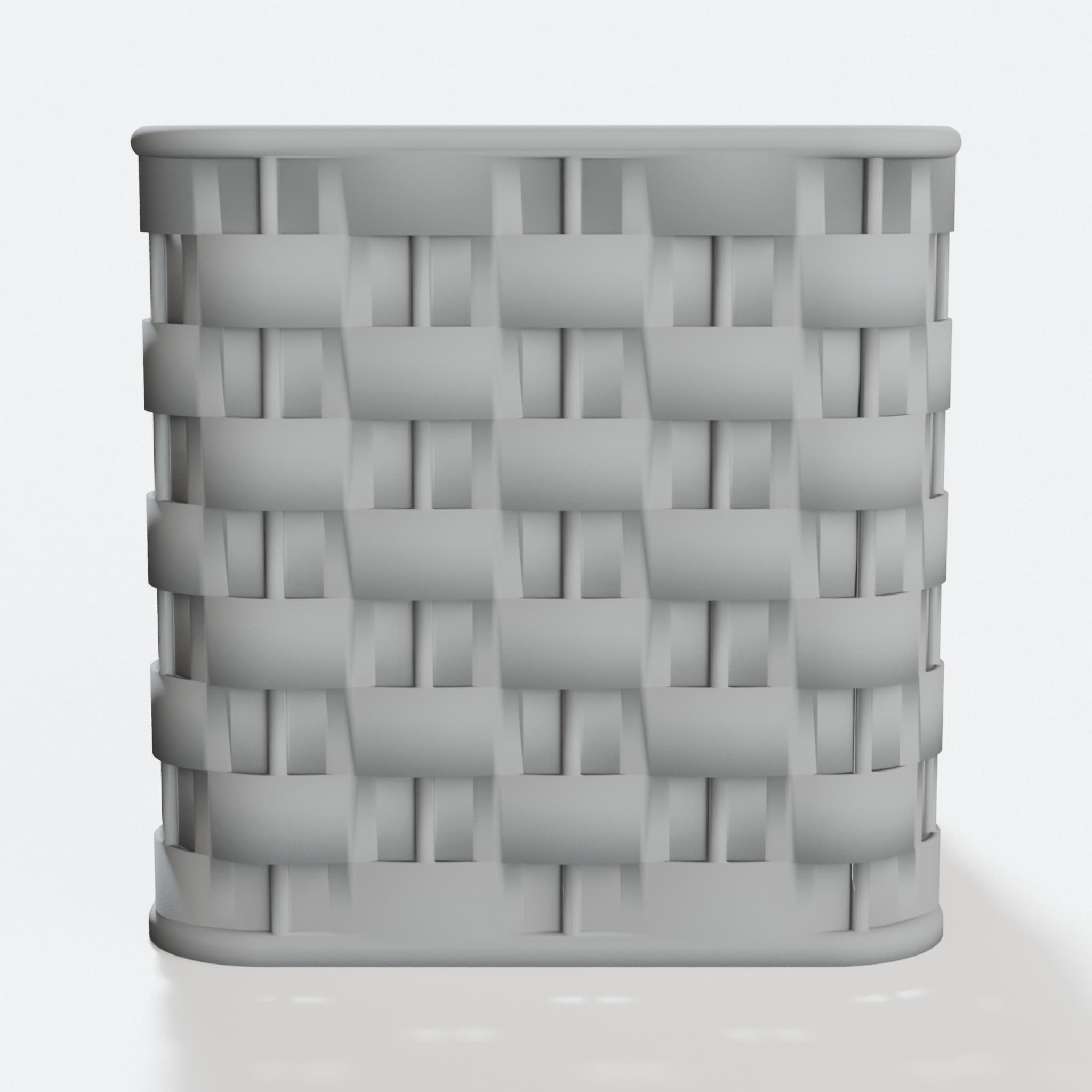 Rounded Rectangular Woven Basket – 3D Printed Organizer, hero tilt