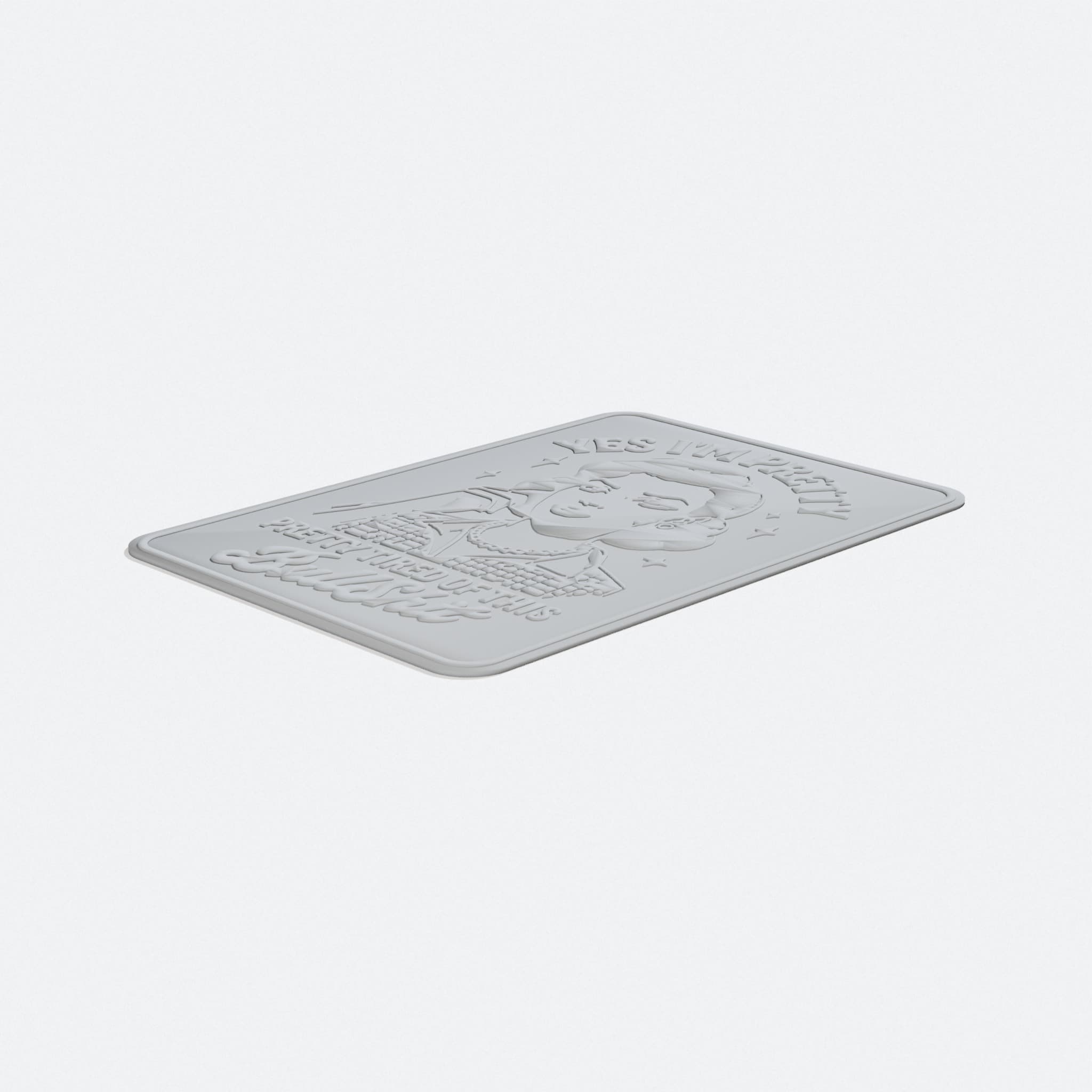Pretty Tired Funny Wall Sign - 3D Printed Home Decor, turn three quarter