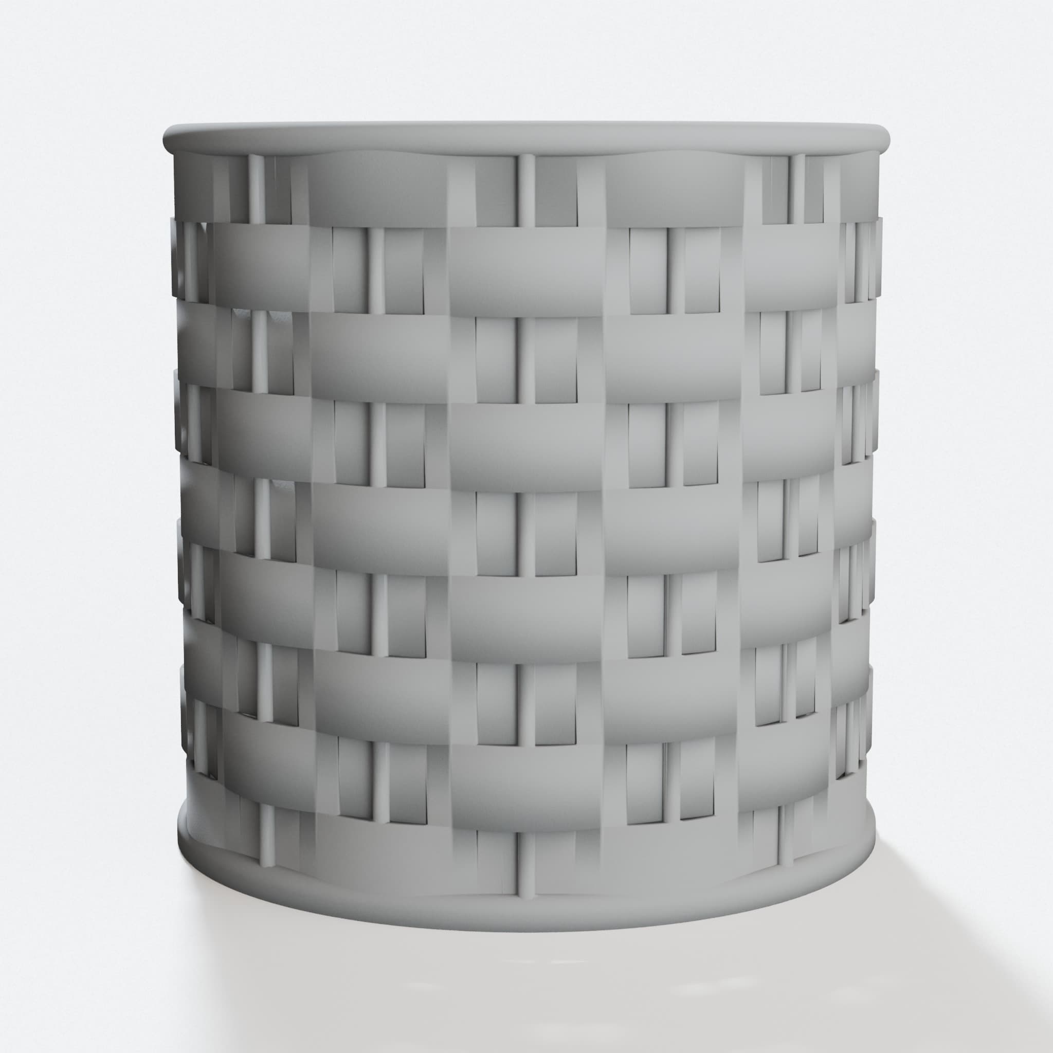 Circular Woven Basket Pen Holder – 3D Printed Office Organizer, hero tilt