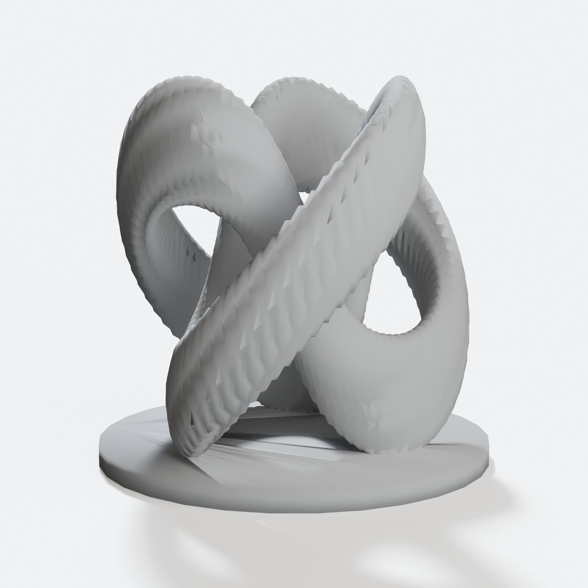 Parametric Knot Sculpture on a Display Plinth, hero tilt