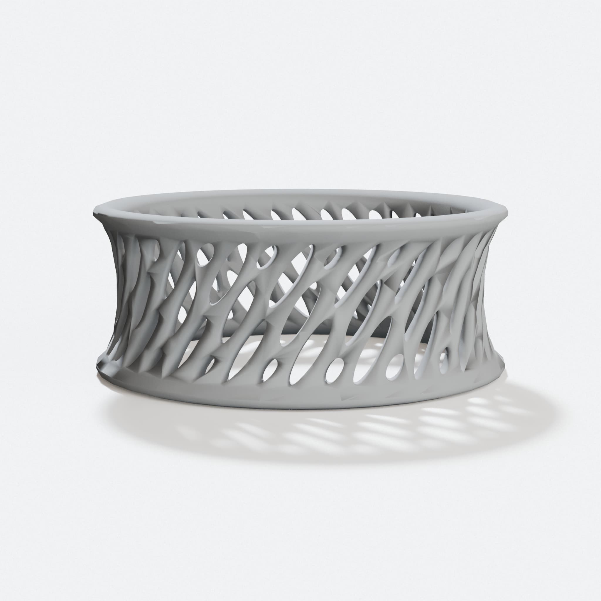 Oval Slotted Bracelet 3D Printed Gift, hero tilt