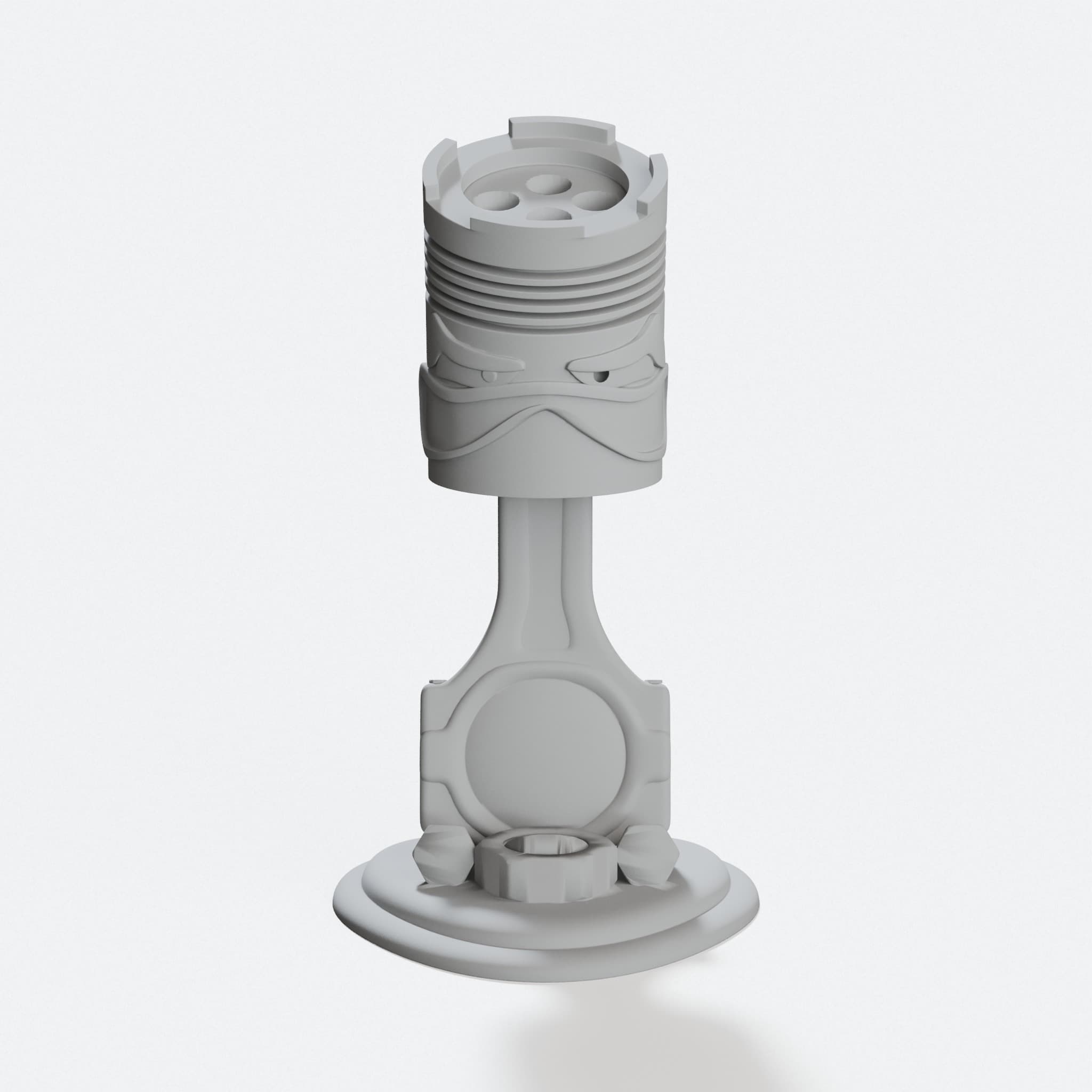 Piston Pen Stand, 3D Printed Office Accessory, hero tilt