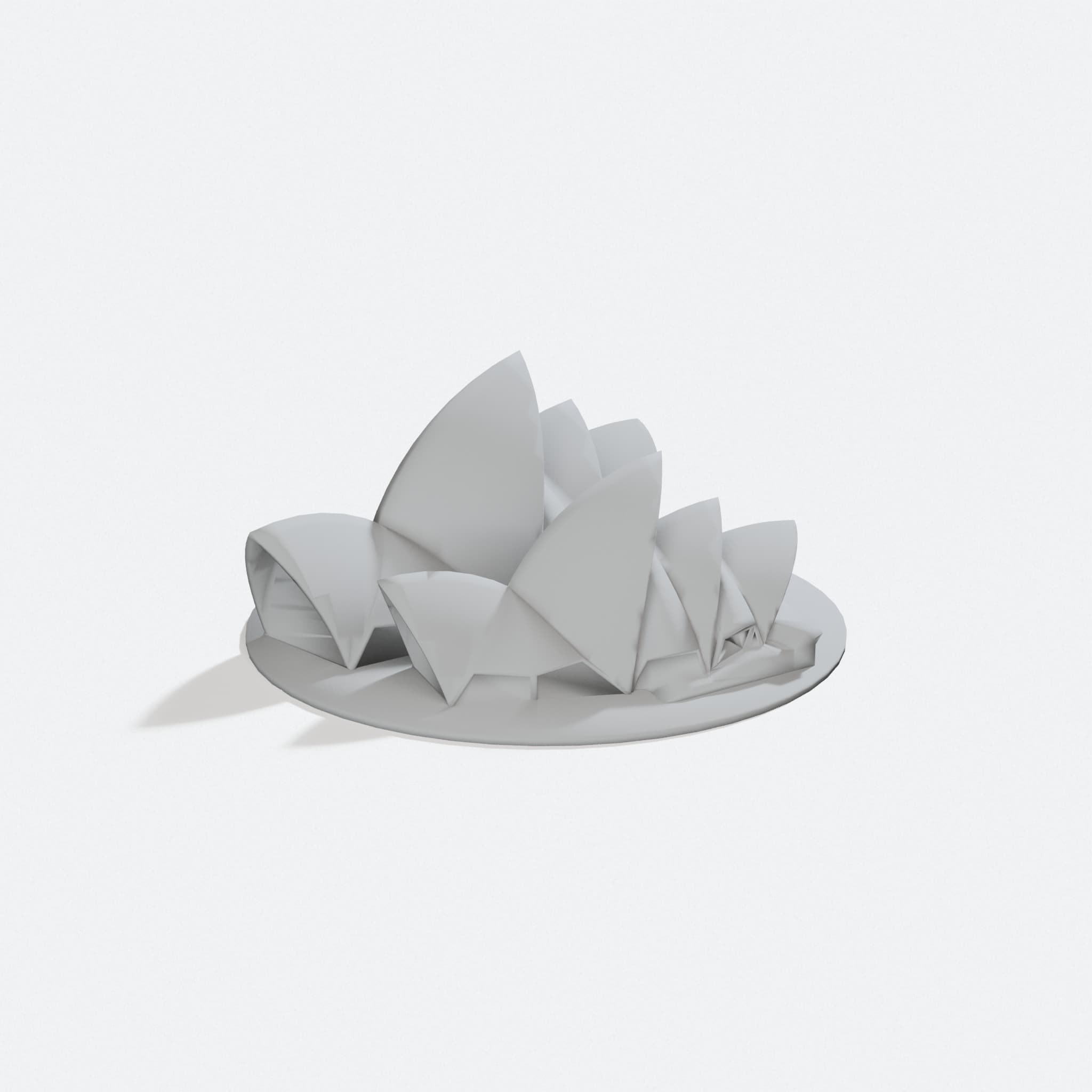 Sydney Opera House 3D Printed Home Decor, turn three quarter