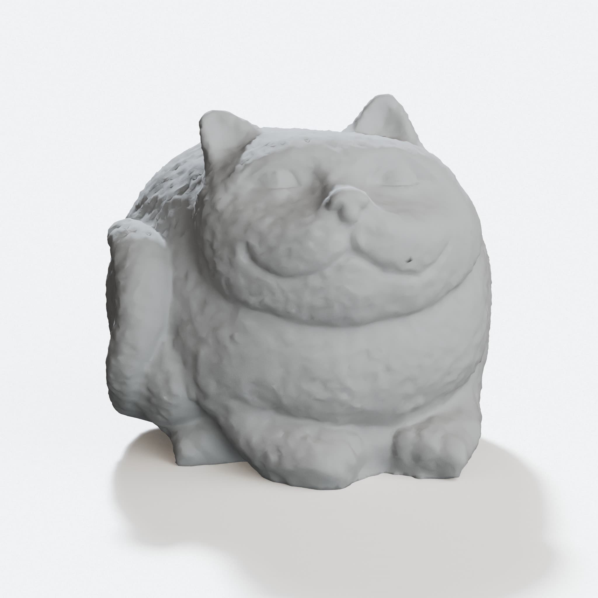 Fat Cat Garden Ornament - 3D Printed Statue, hero tilt