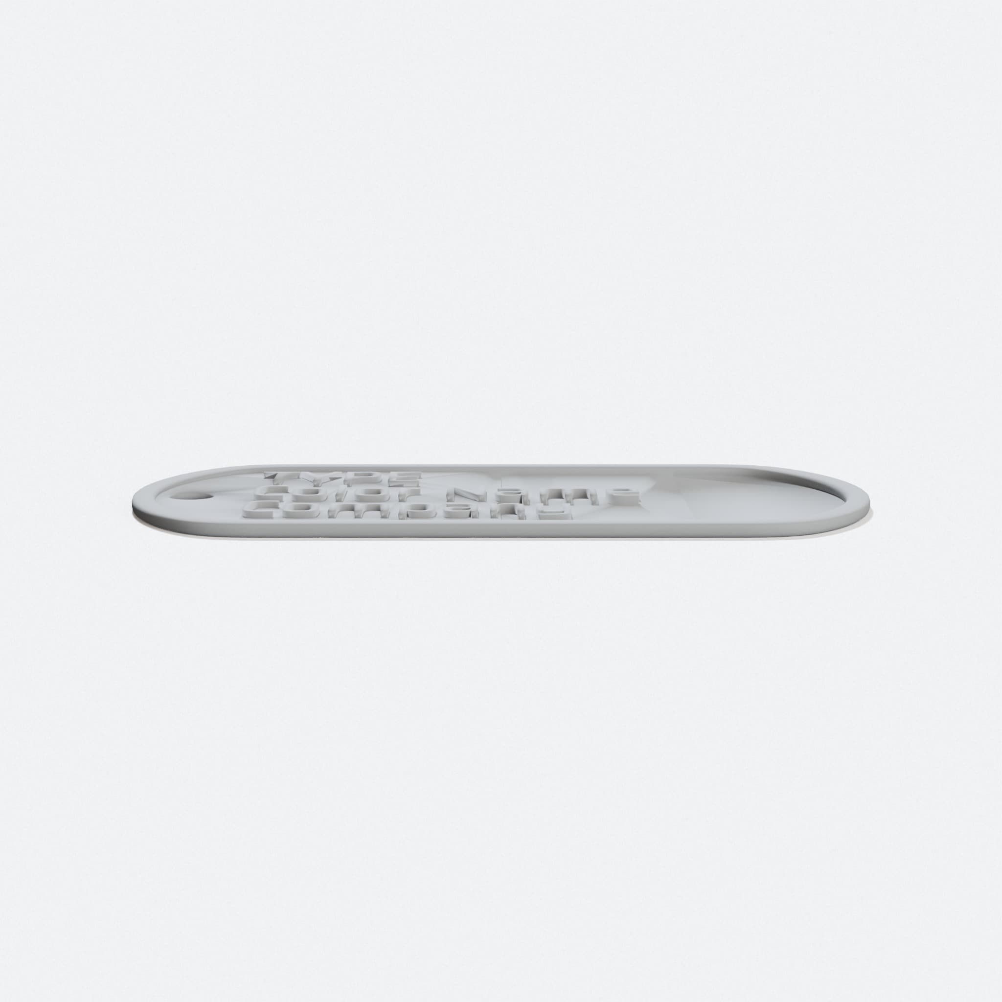 Custom Dog Tag Desk Accessory, 3D Printed, hero tilt