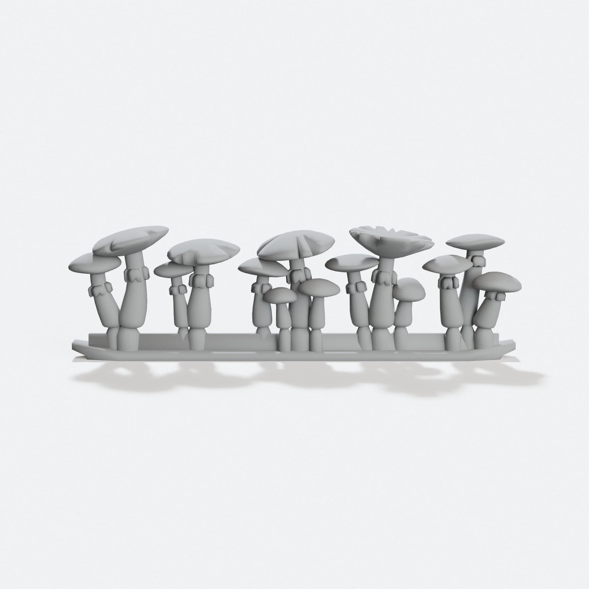Mushroom Collection 3D Printable Miniature Scenery Set, hero tilt