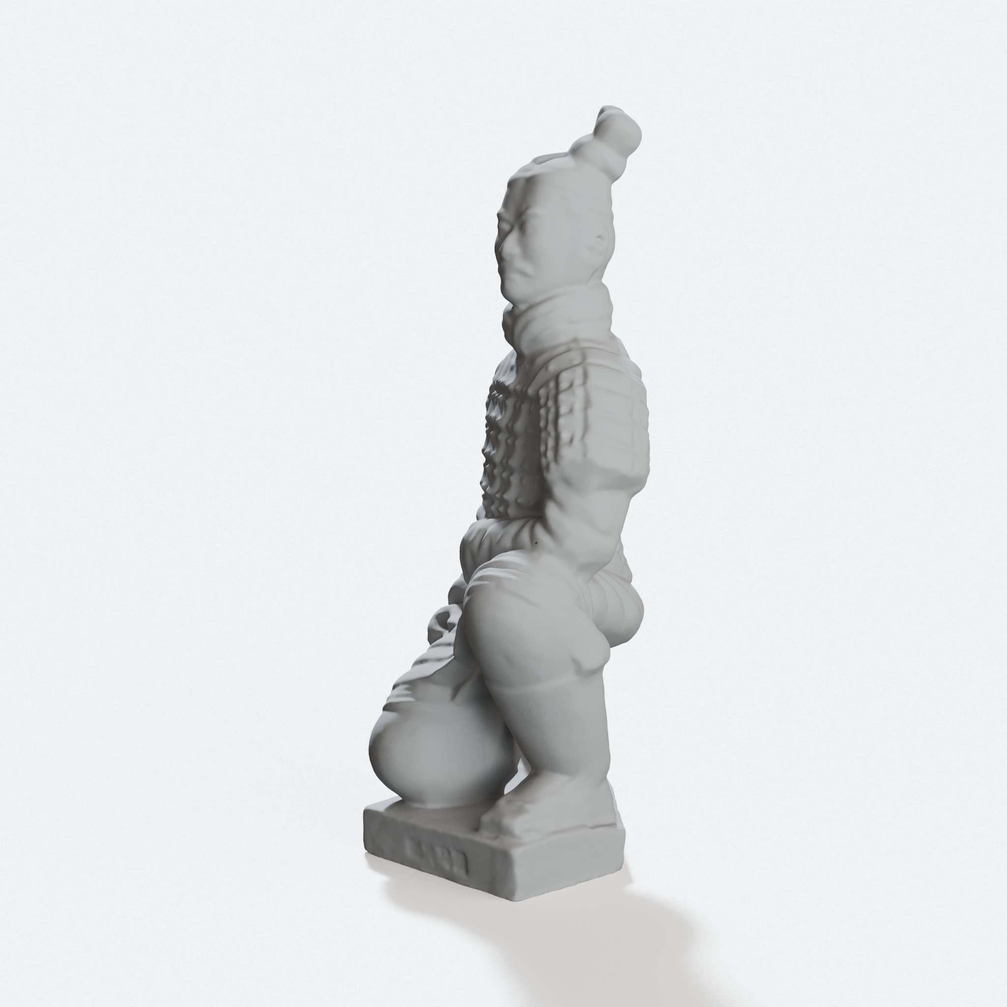 Terracotta Warrior Replica, 3D Printed Desktop Sculpture, hero tilt