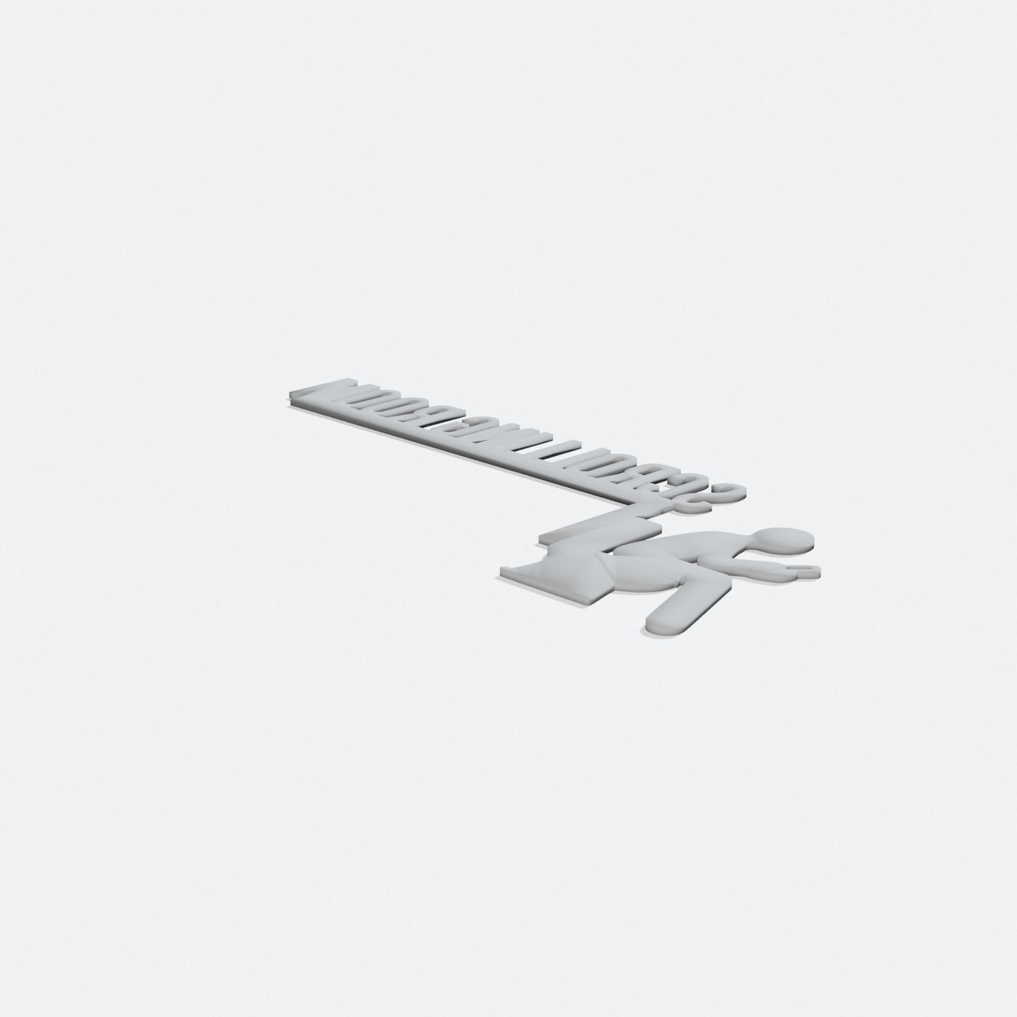 Scrolling Room Door Sign – 3D Printed Bathroom Decor, turn three quarter
