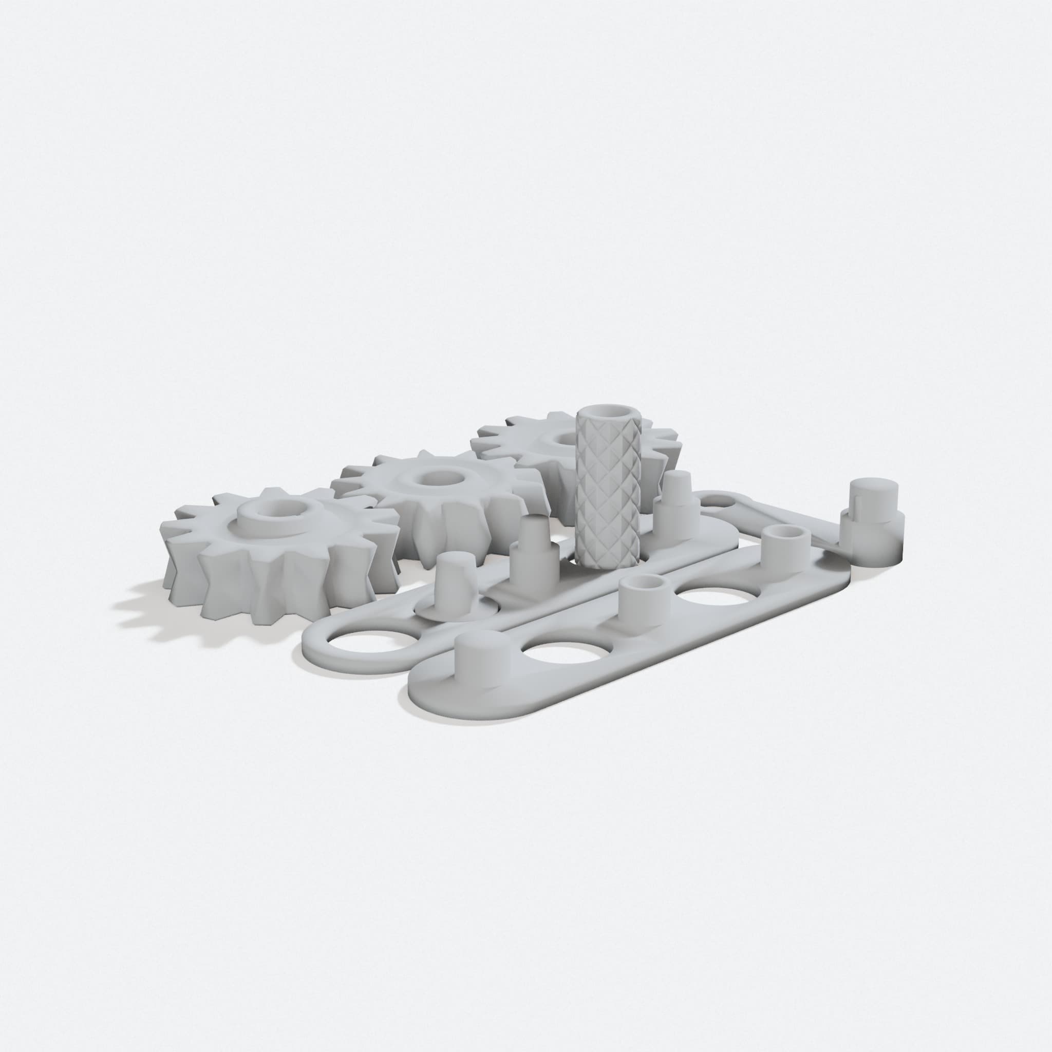 Fidget Gears, 3D Printed Toys for Busy Hands, turn three quarter