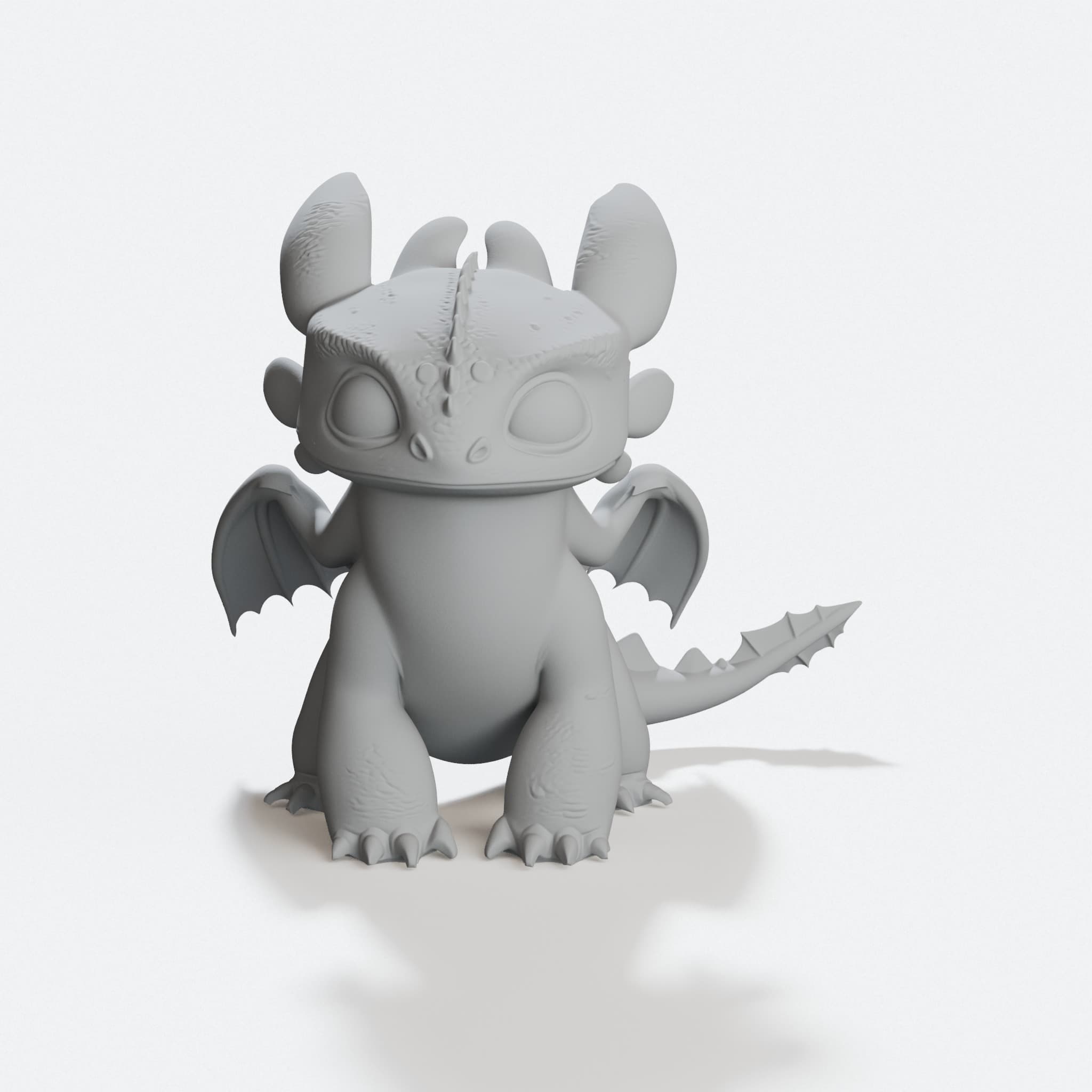 Mini Chimuelo Dragon Keychain 3D Printed Toy, hero tilt