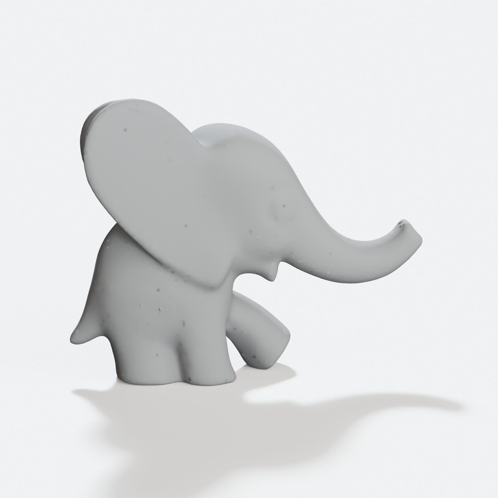3D Printed Elephant Charm Ornament, hero tilt