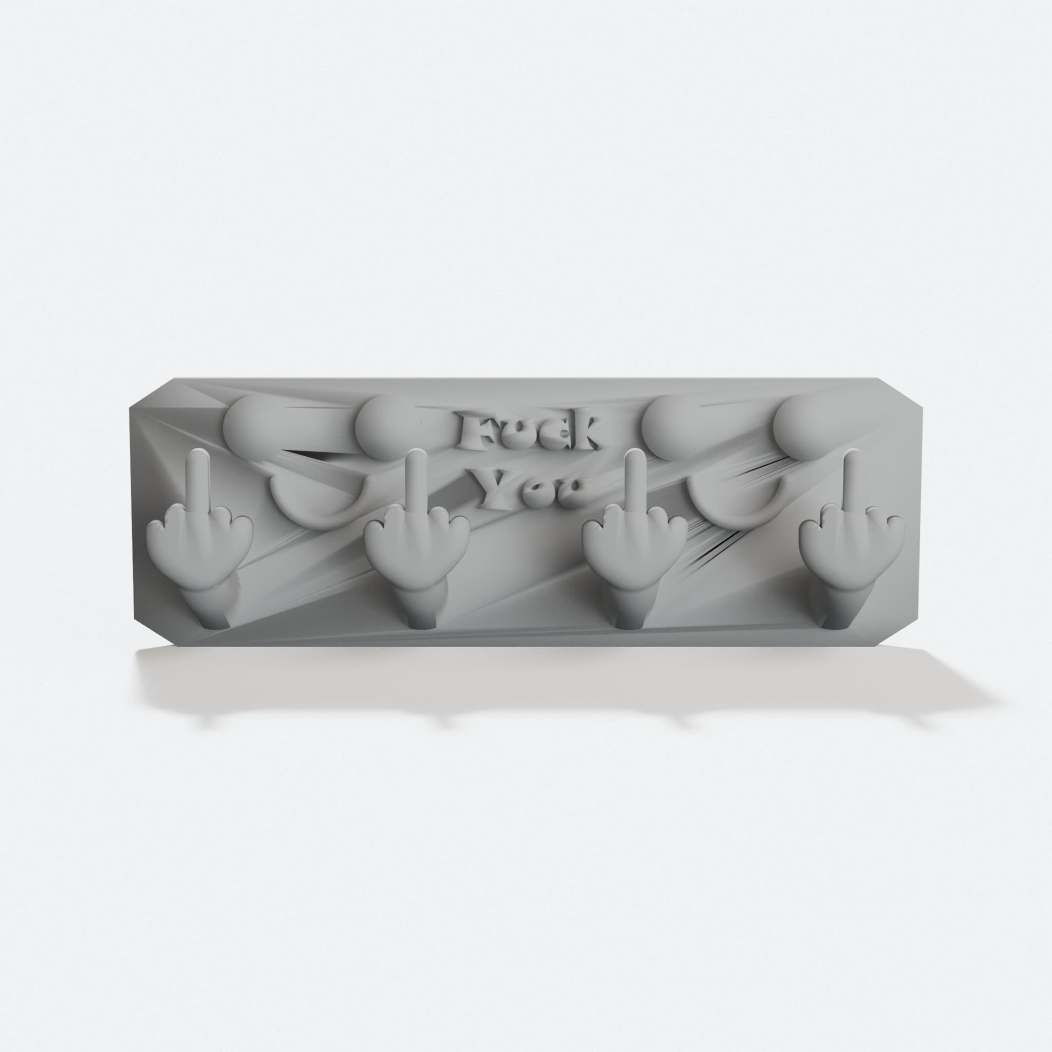 Rude Keyholder 3D Printed Wall Mount, hero tilt