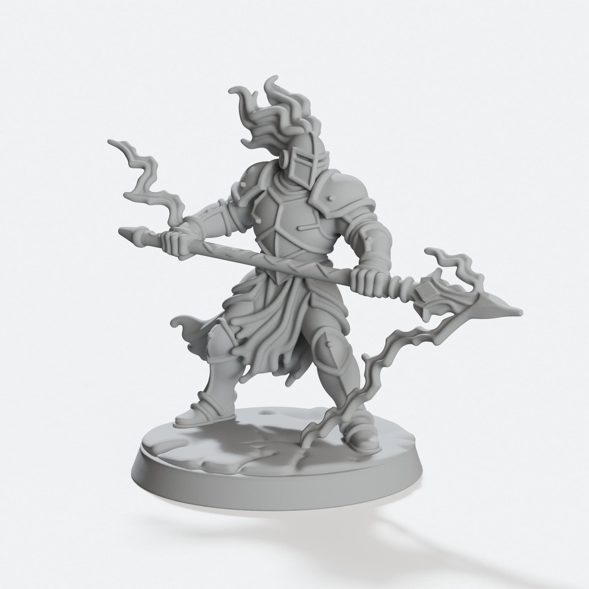 Storm Spear Knight 3D Printed Toy Miniature, hero tilt