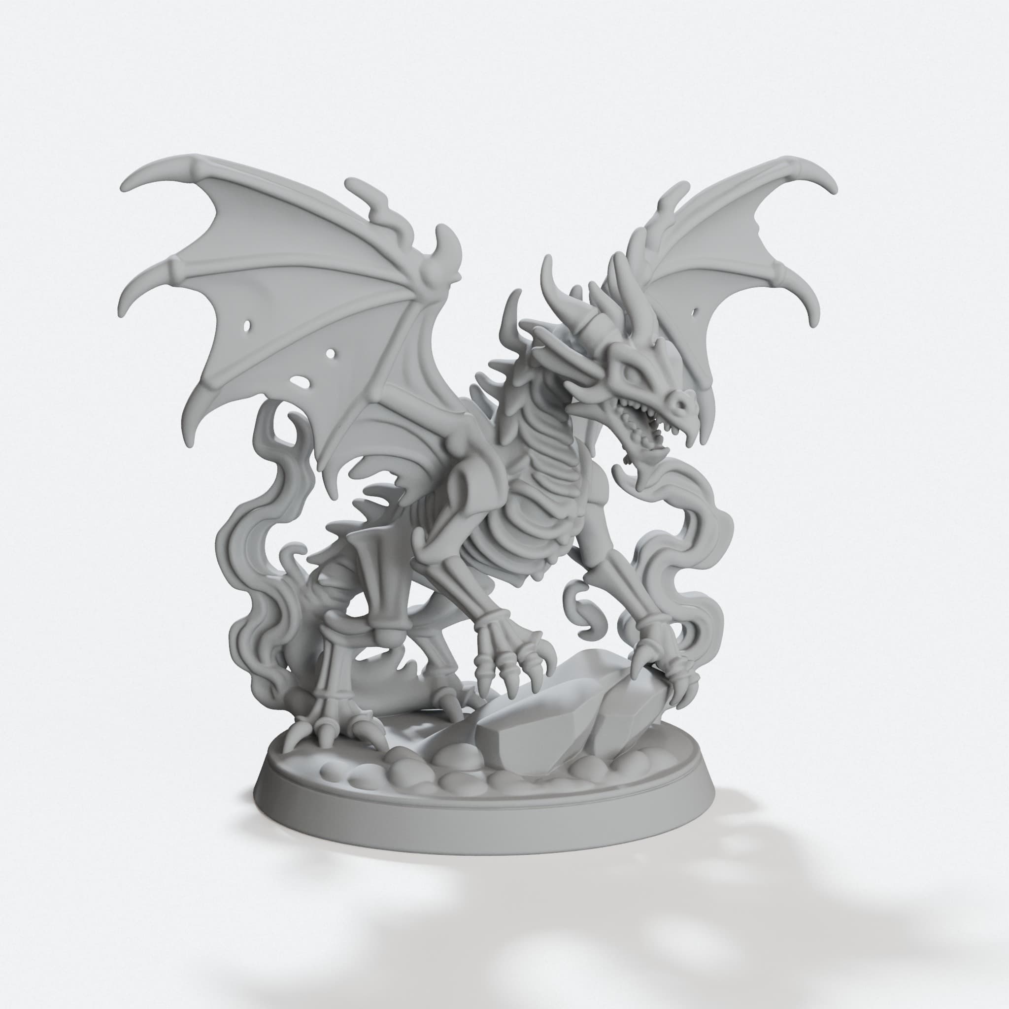 Skeleton Dragon Miniature 3D Printed Toy, hero tilt