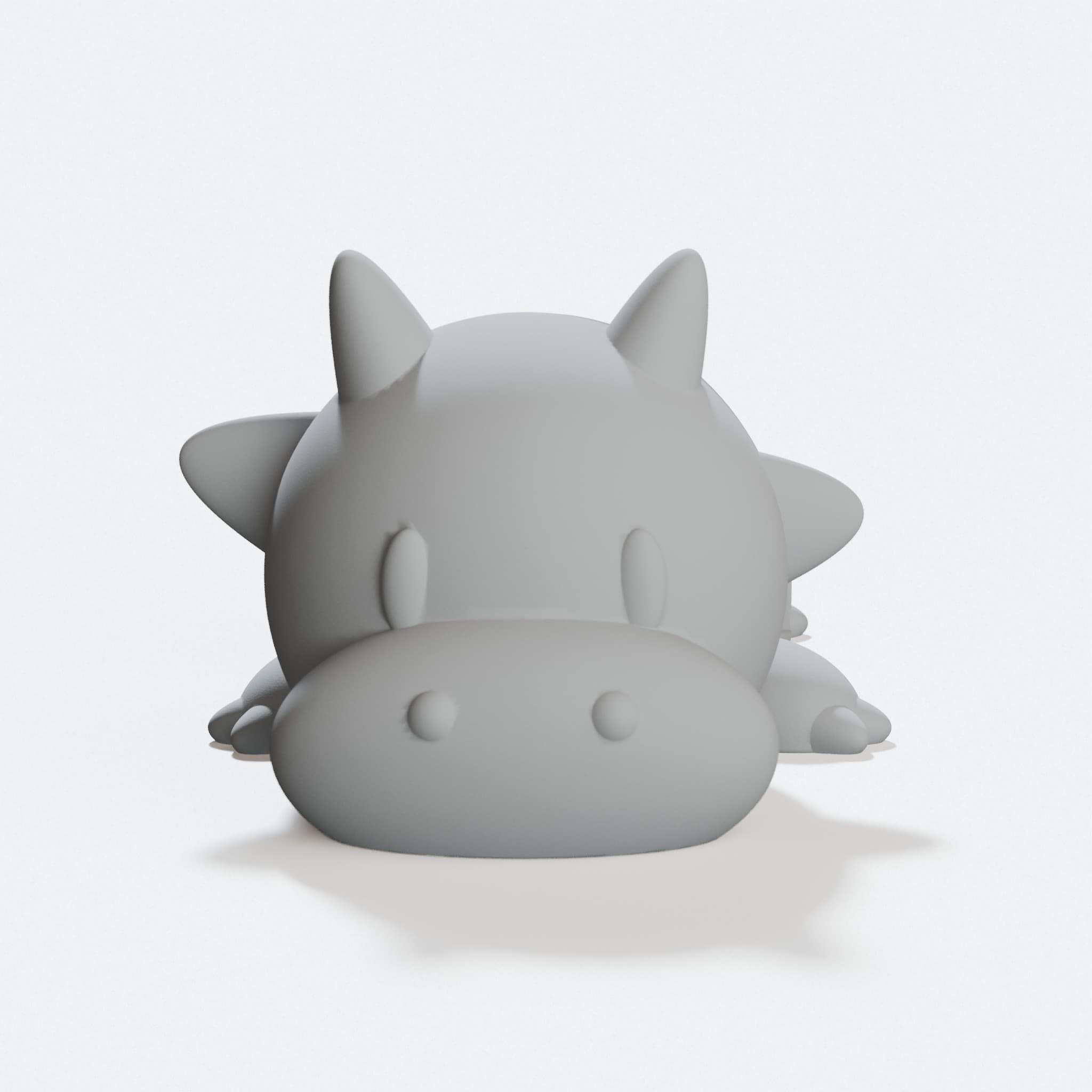 3D Printed Lazy Cow Phone Stand Keychain, hero tilt