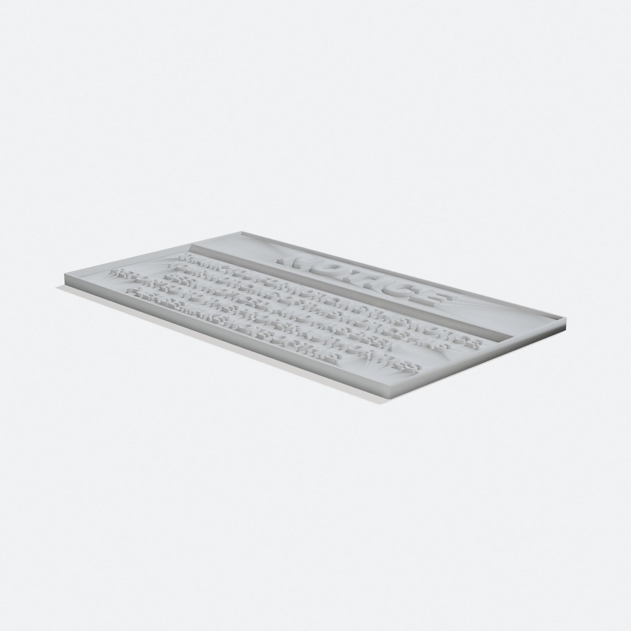 NOTICE Funny Sign, 3D Printed Wall Art, turn three quarter