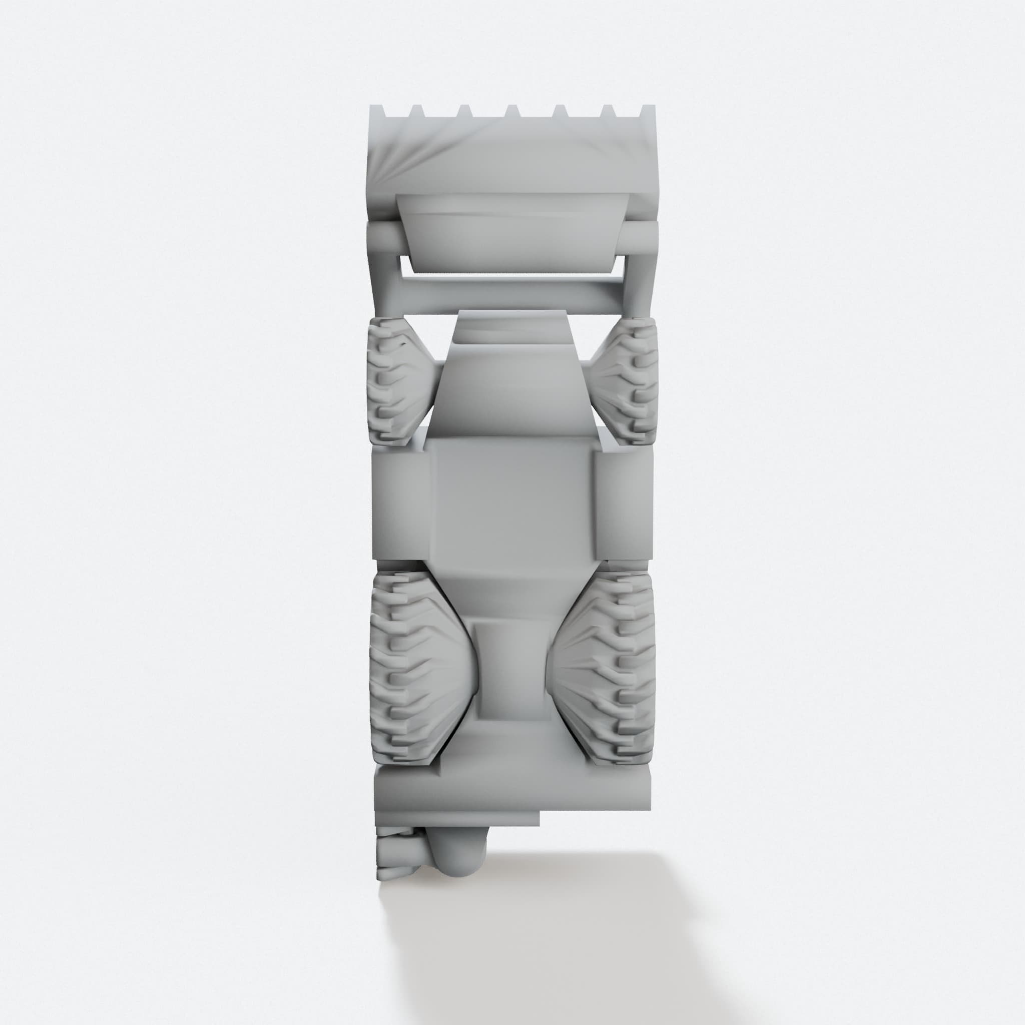 Backhoe Loader 3D Printed Toy, Print-In-Place Design, hero tilt