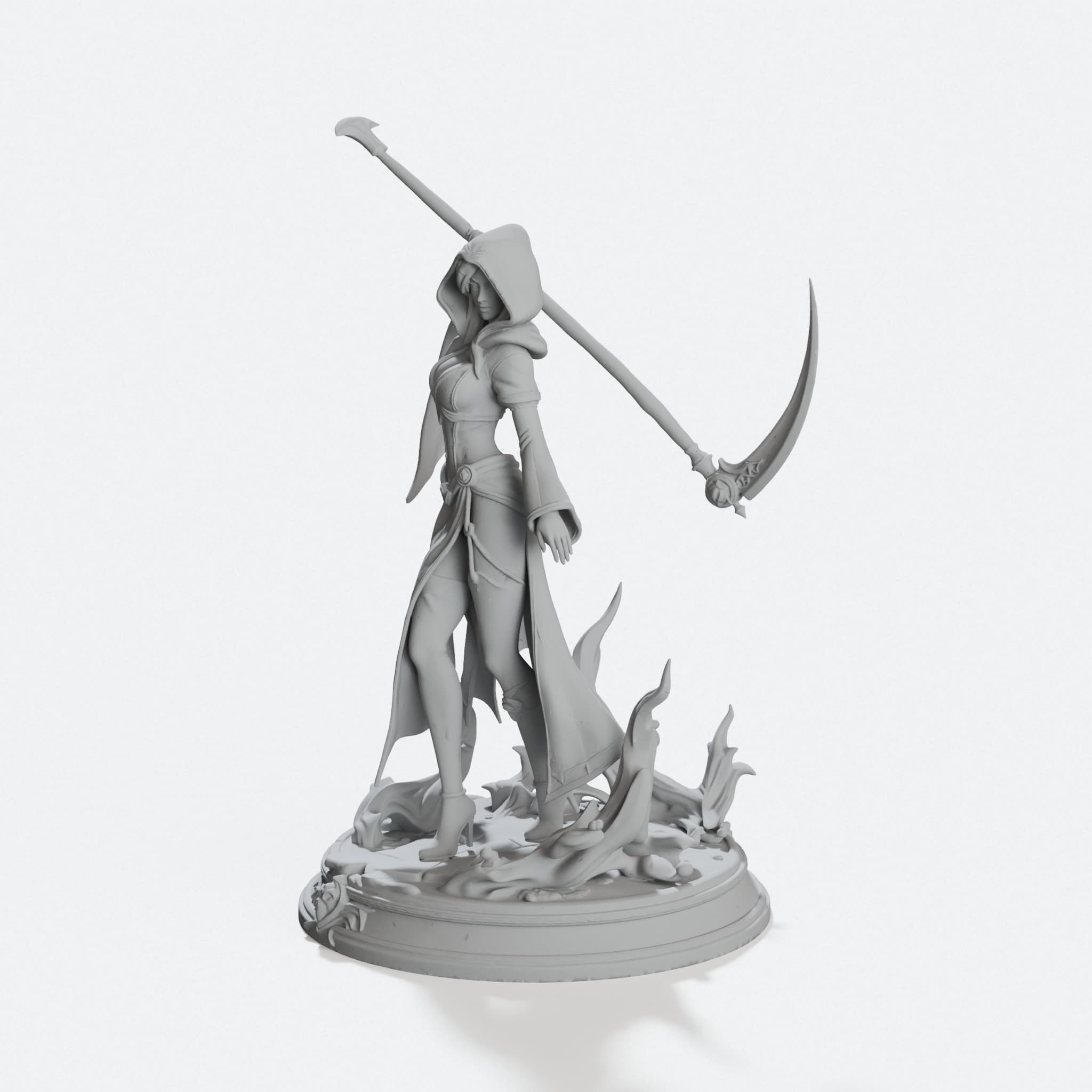 Female Necromancer Sorceress Miniature, Necromancer v2 Figure, hero tilt