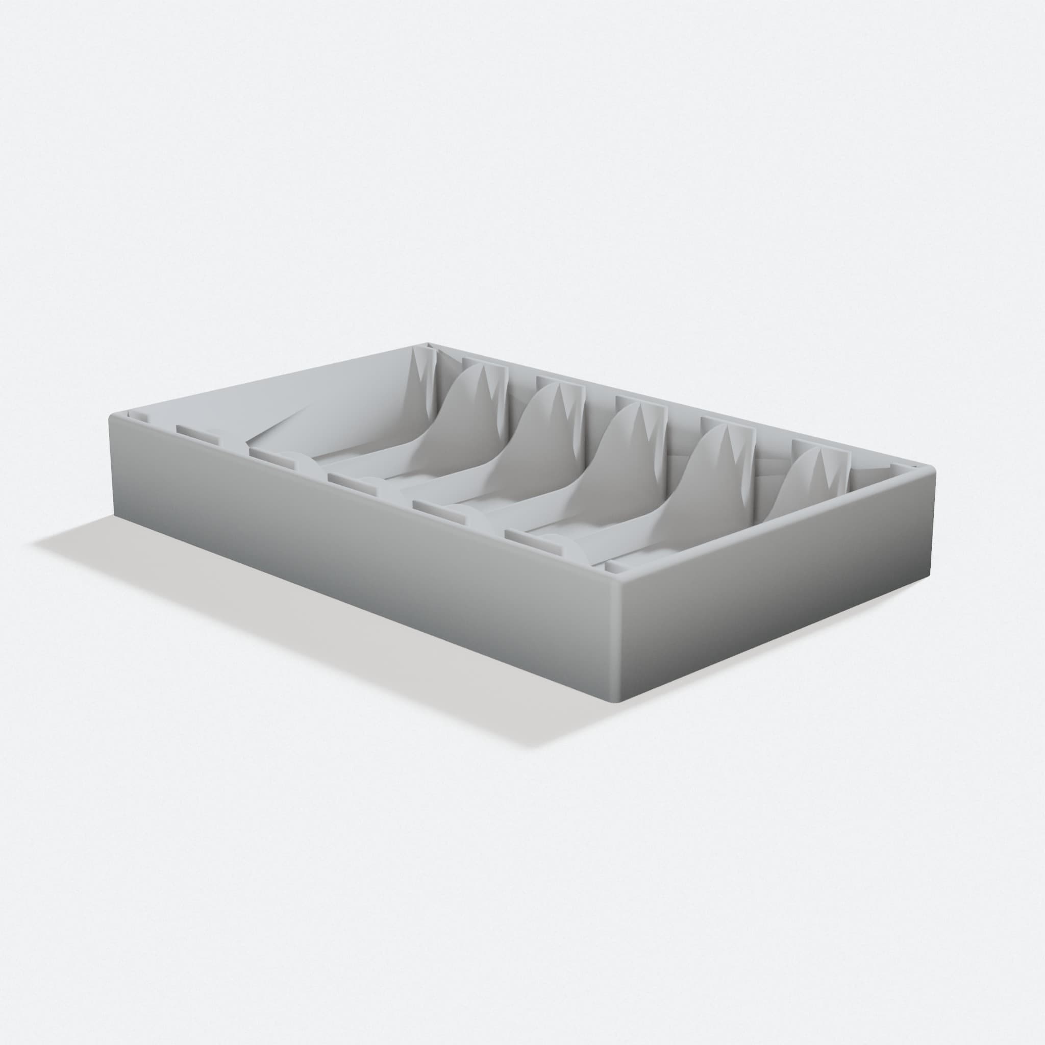 6x AA Battery Box Case Holder 3D Printed Organizer, turn three quarter