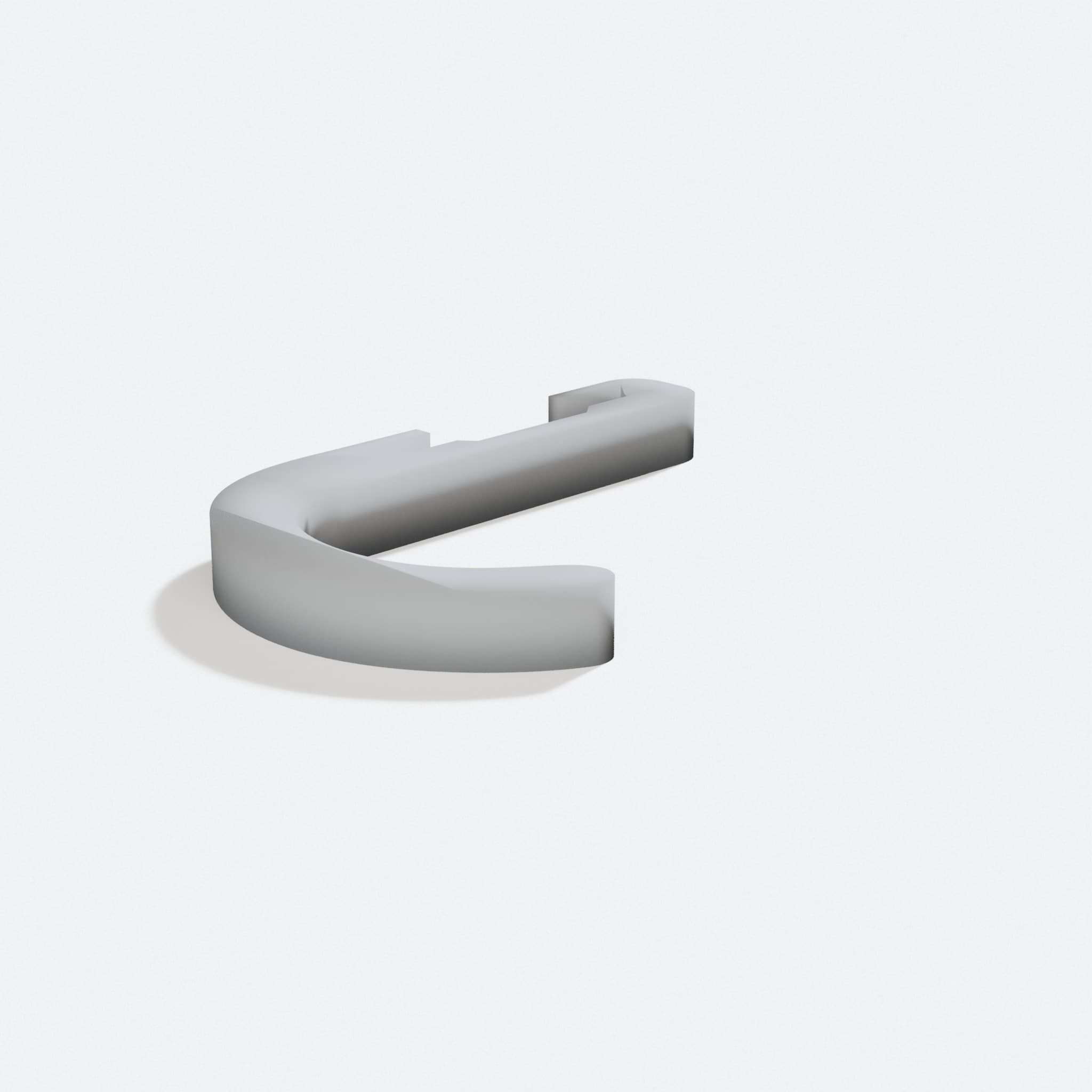 3D Printed Kitchen Hook for Flat Bar Storage, turn three quarter