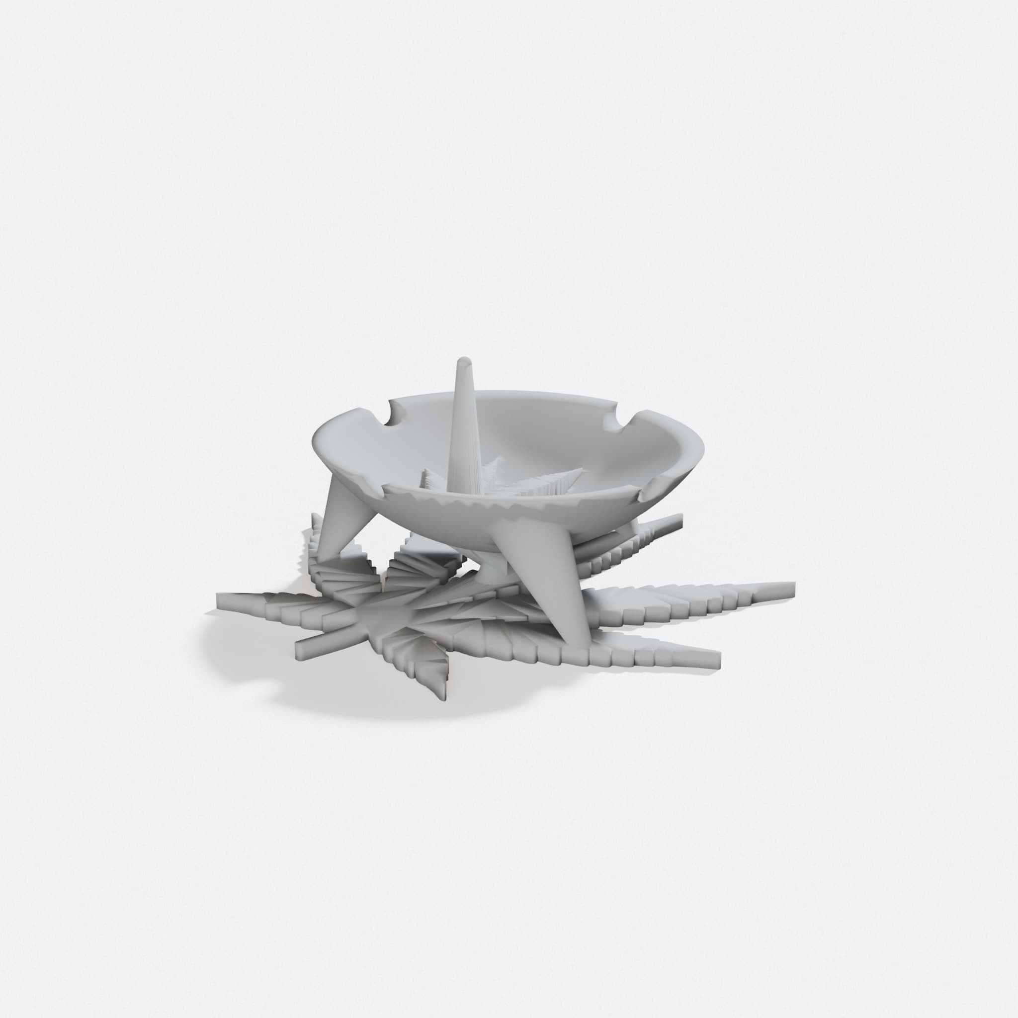 420 Leaf Ash Tray with Built-In Debowler, turn three quarter