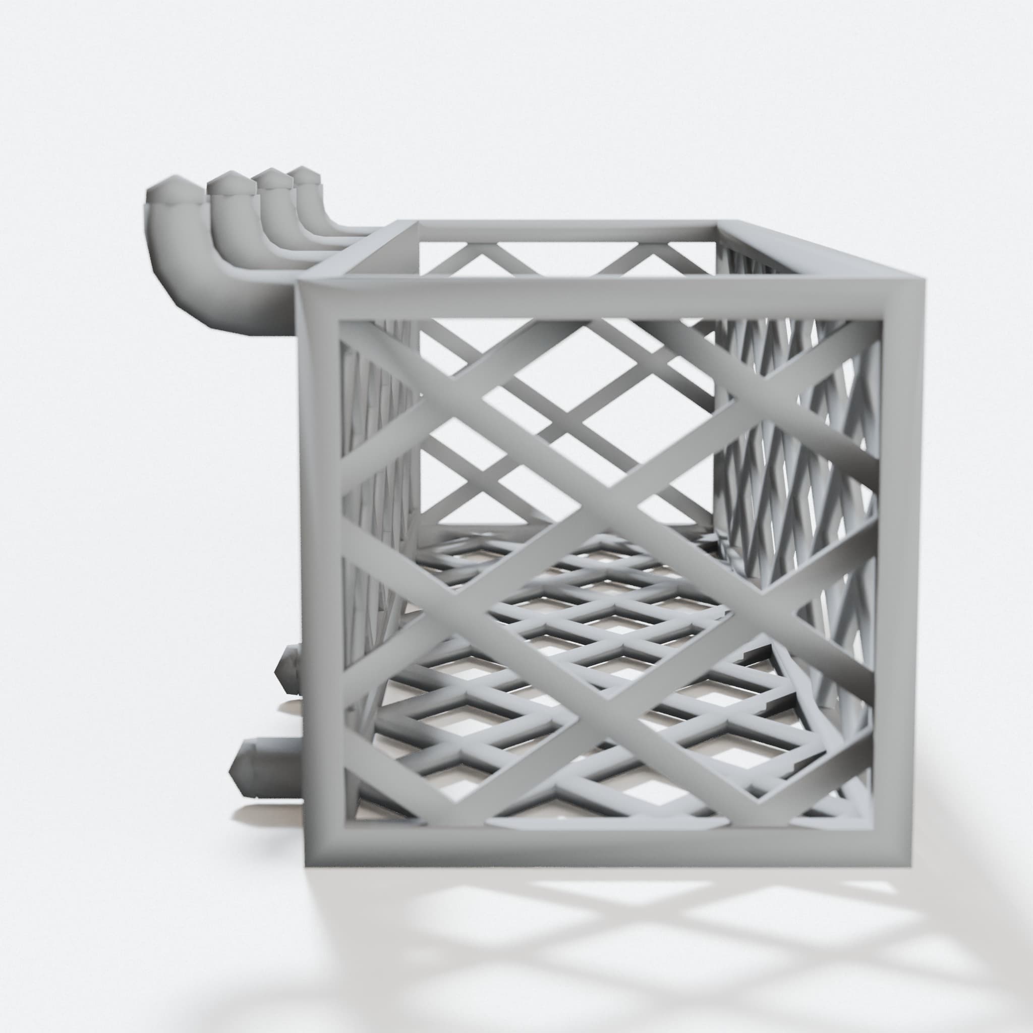 Mesh Pegboard Basket 100mm 3D Printed Organizer, hero tilt