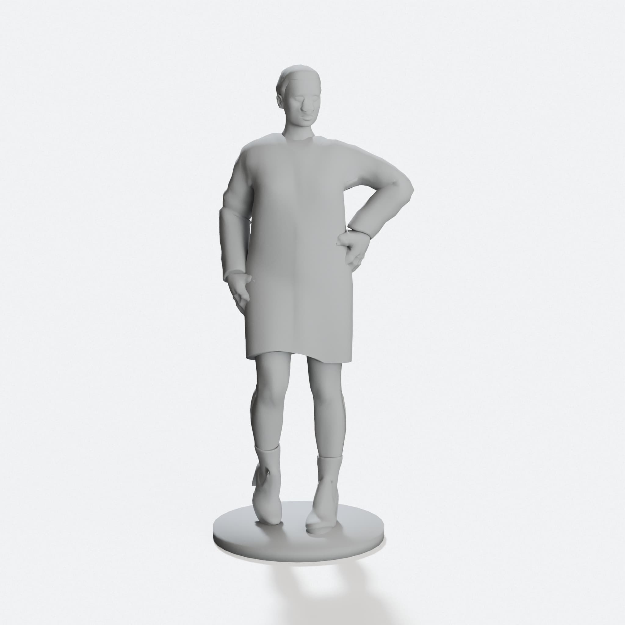 Customizable Woman with Coat 1/87 Scale Miniature Figure, hero tilt