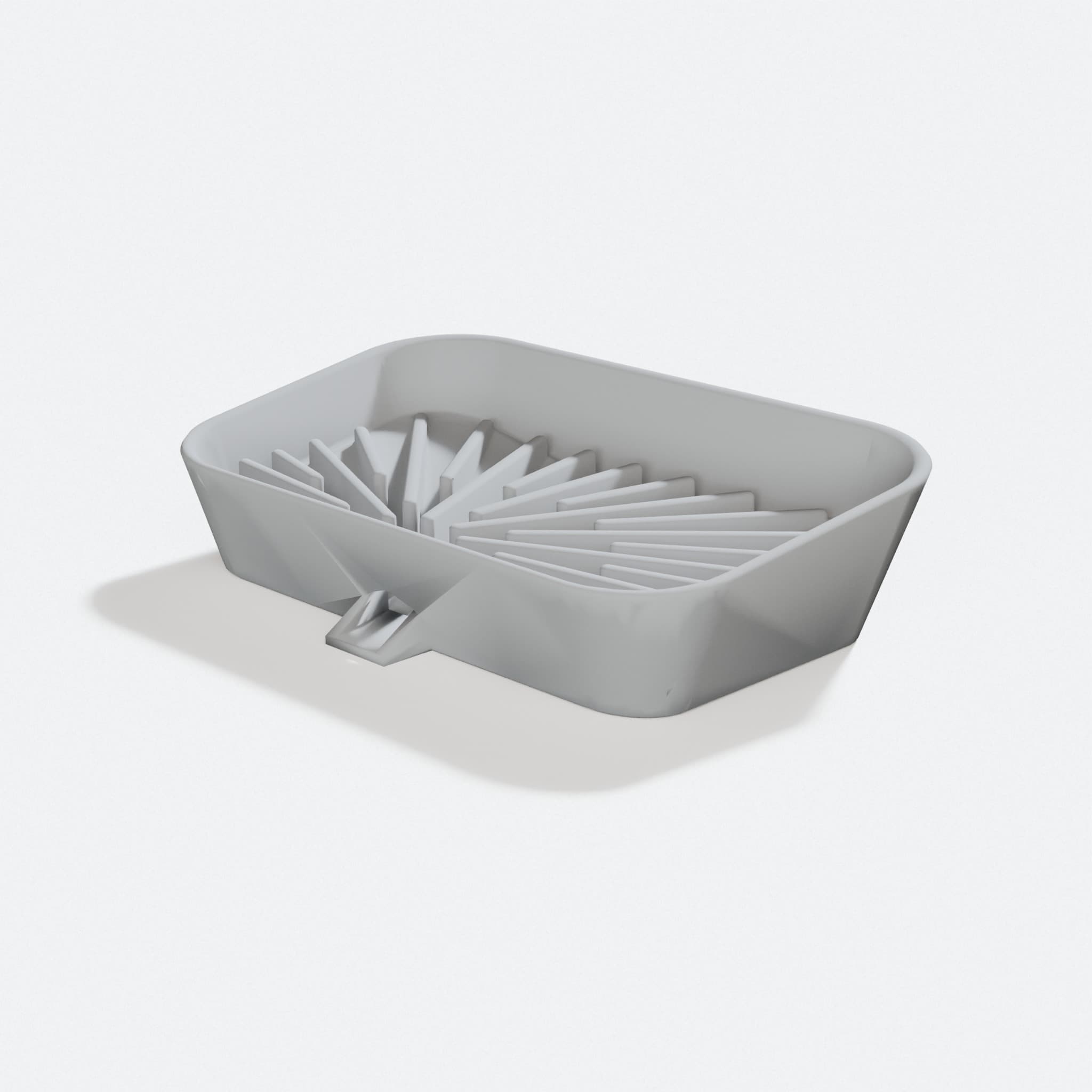 3D Printed Kitchen Soap Dish with Drain, turn three quarter