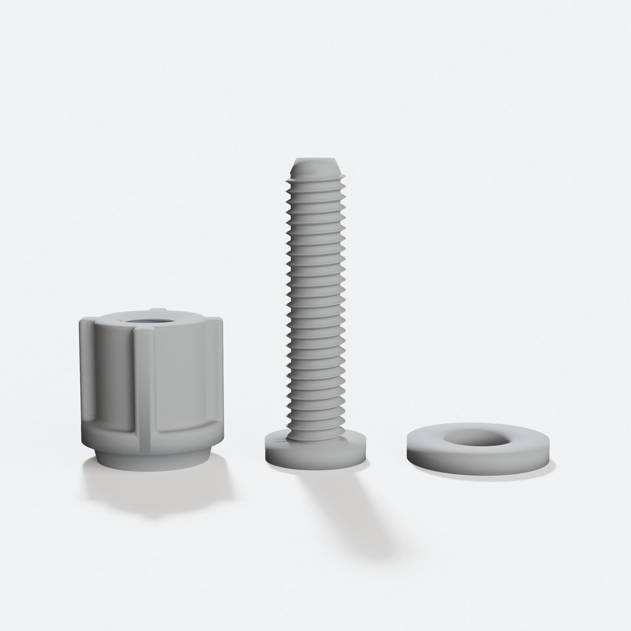 3D Printed Toilet Seat Bolt and Nut Set, hero tilt