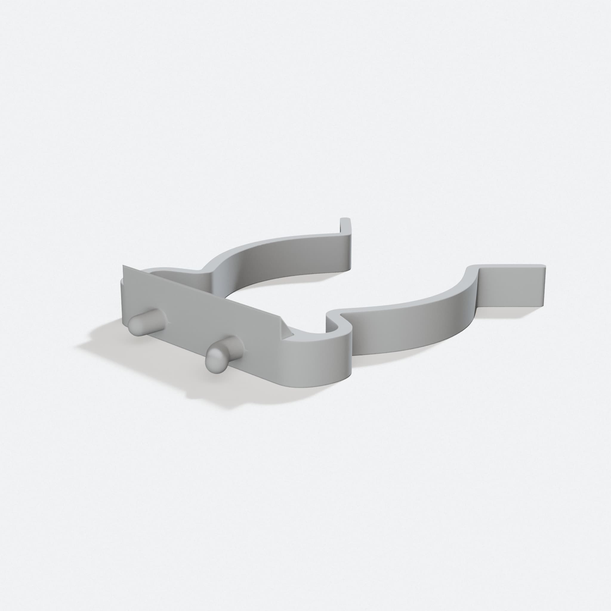 Horizontal Can Clip for Pegboard, 3D Printed Organizers, turn three quarter