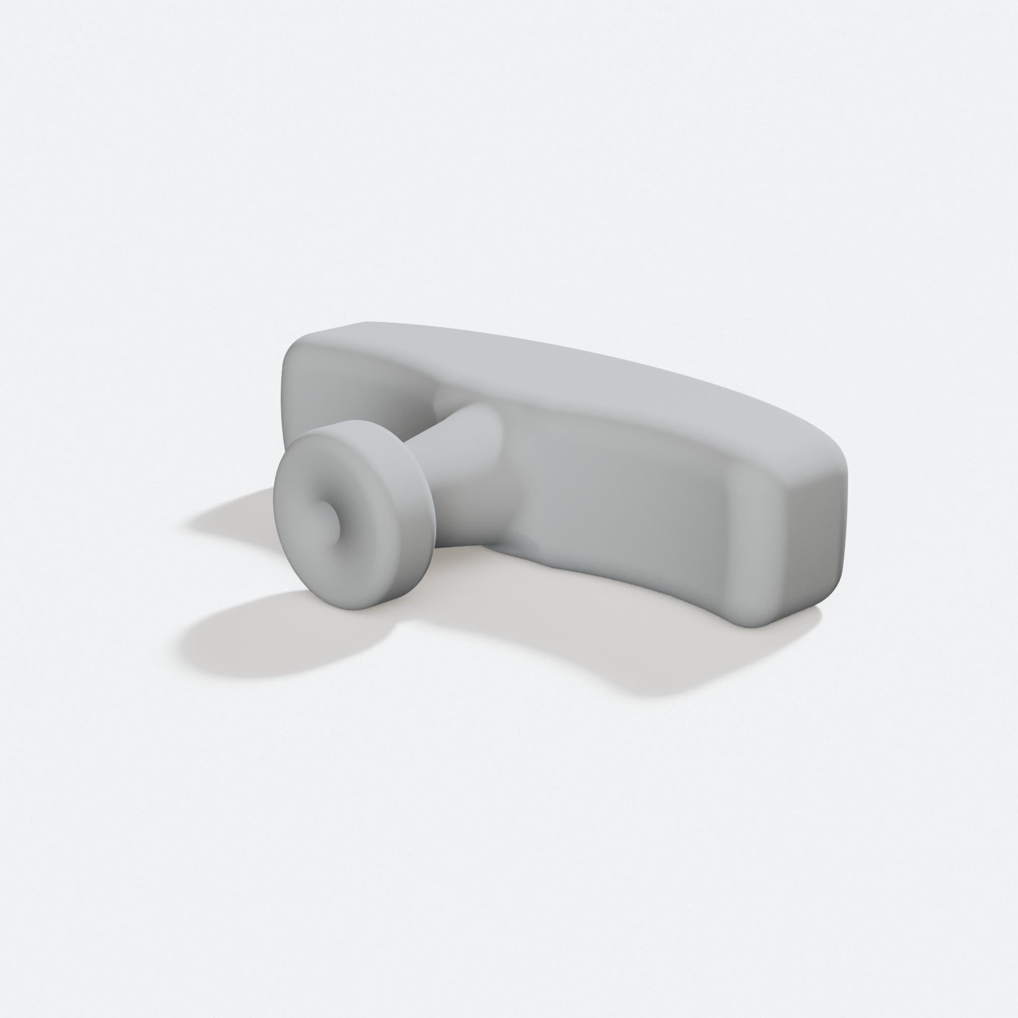 3D Printed Lawnmower Pull Cord Handle for Outdoor Gear, turn three quarter