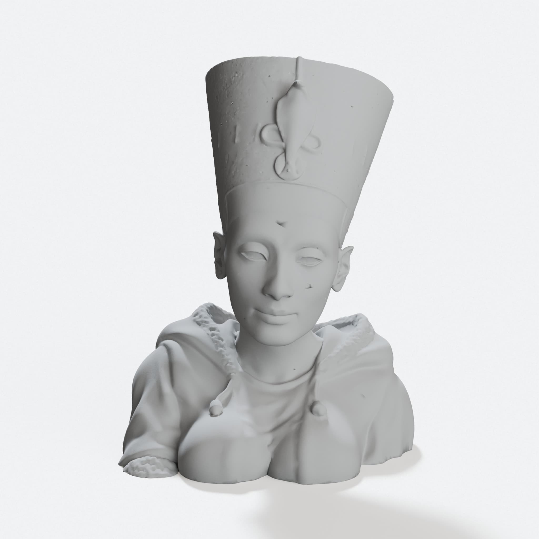 21st Century Nefertiti Bust 3D Printed Home Decor, hero tilt