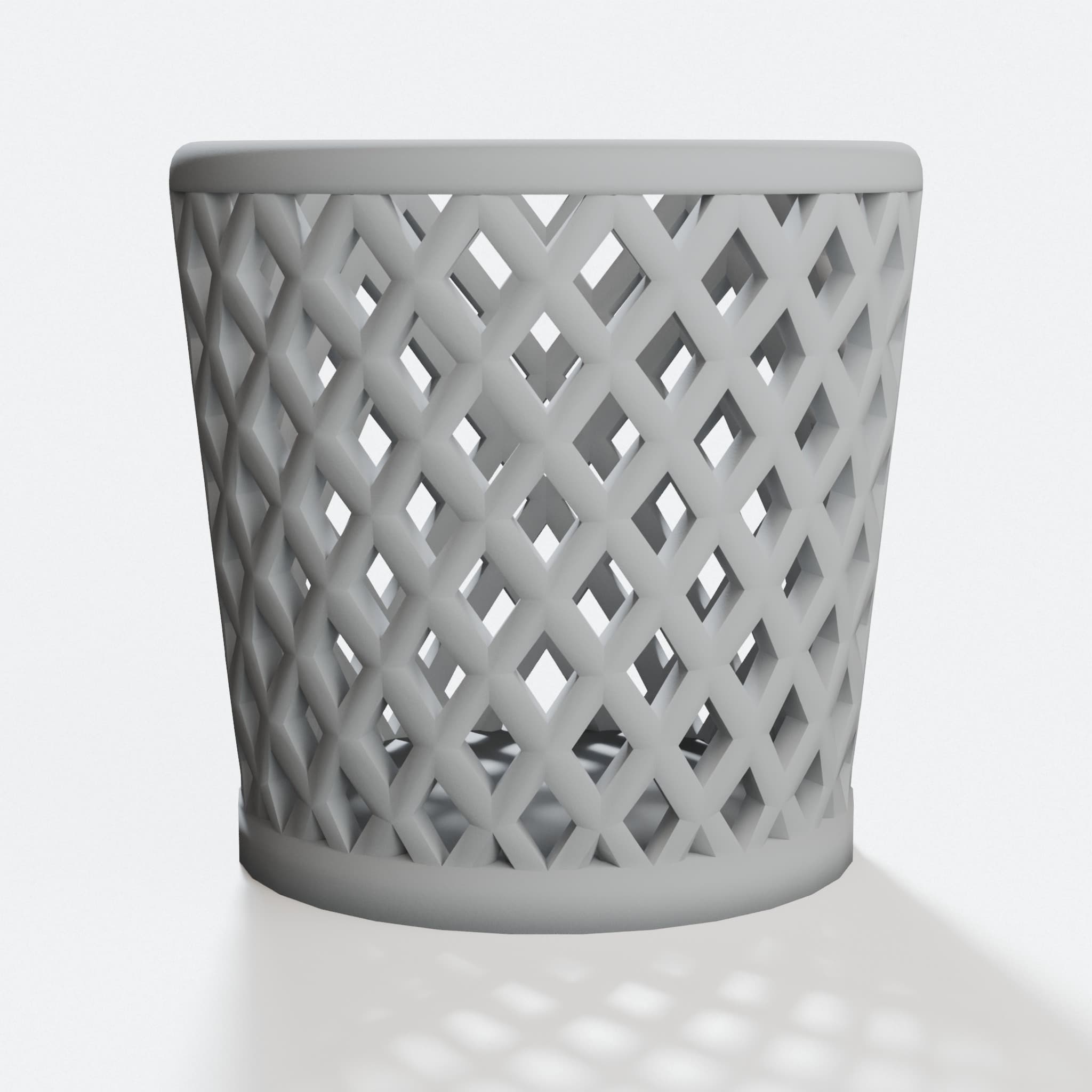 3D Printed Desk Organizer: Trash Can and Pencil Holder, hero tilt