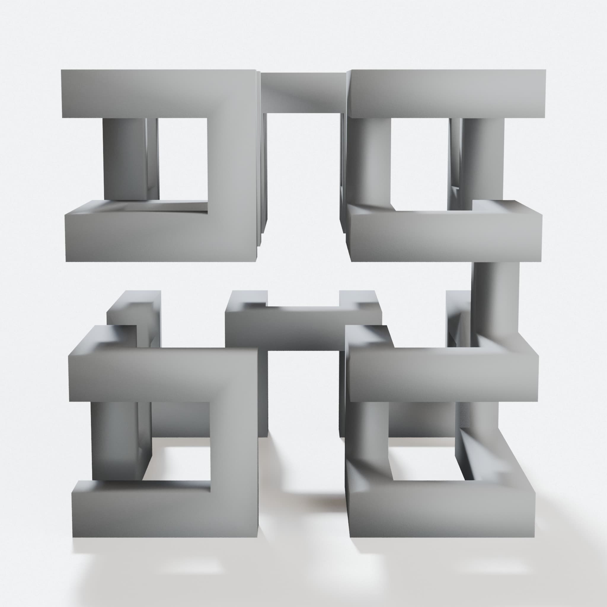 Hilbert Cube 3D Printed Home Decor Sculpture, hero tilt