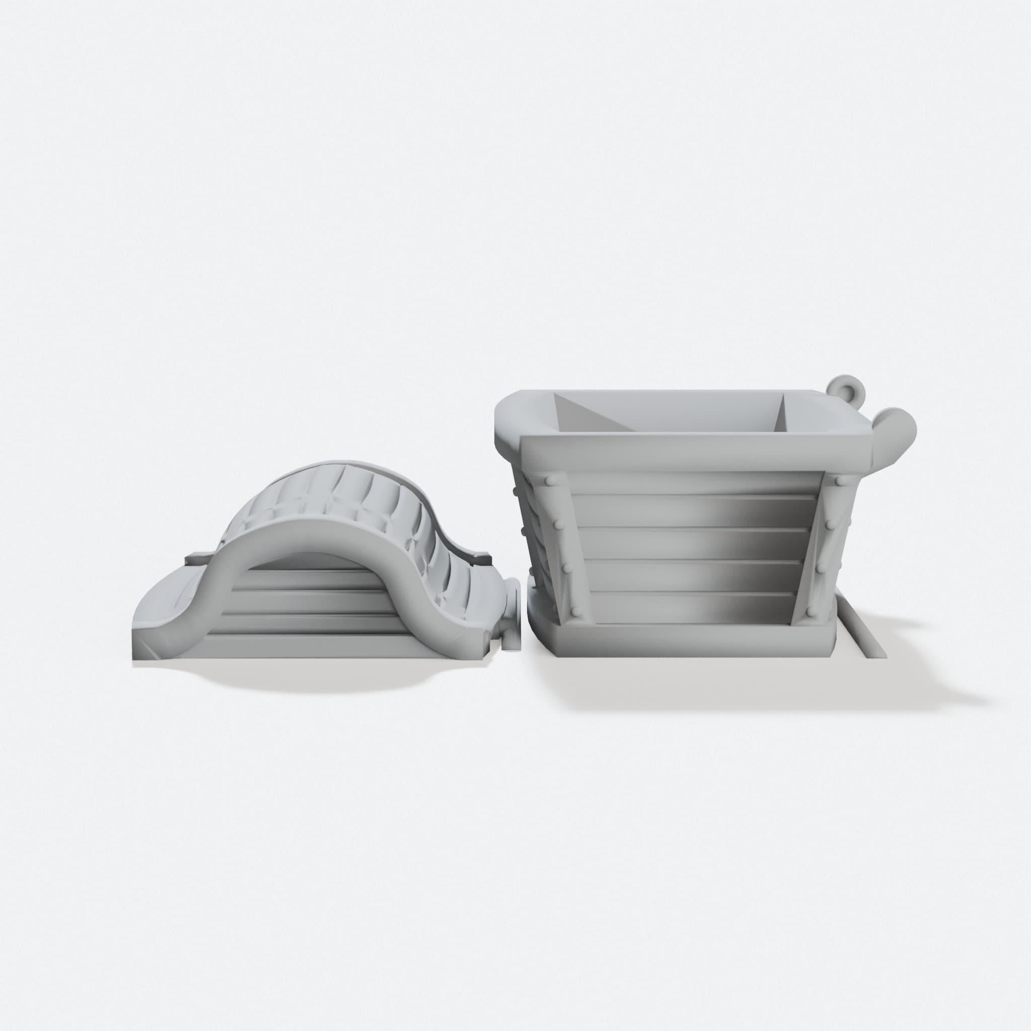 Pirate Chest Paper Clip Holder, 3D Printed Desk Organizer, hero tilt