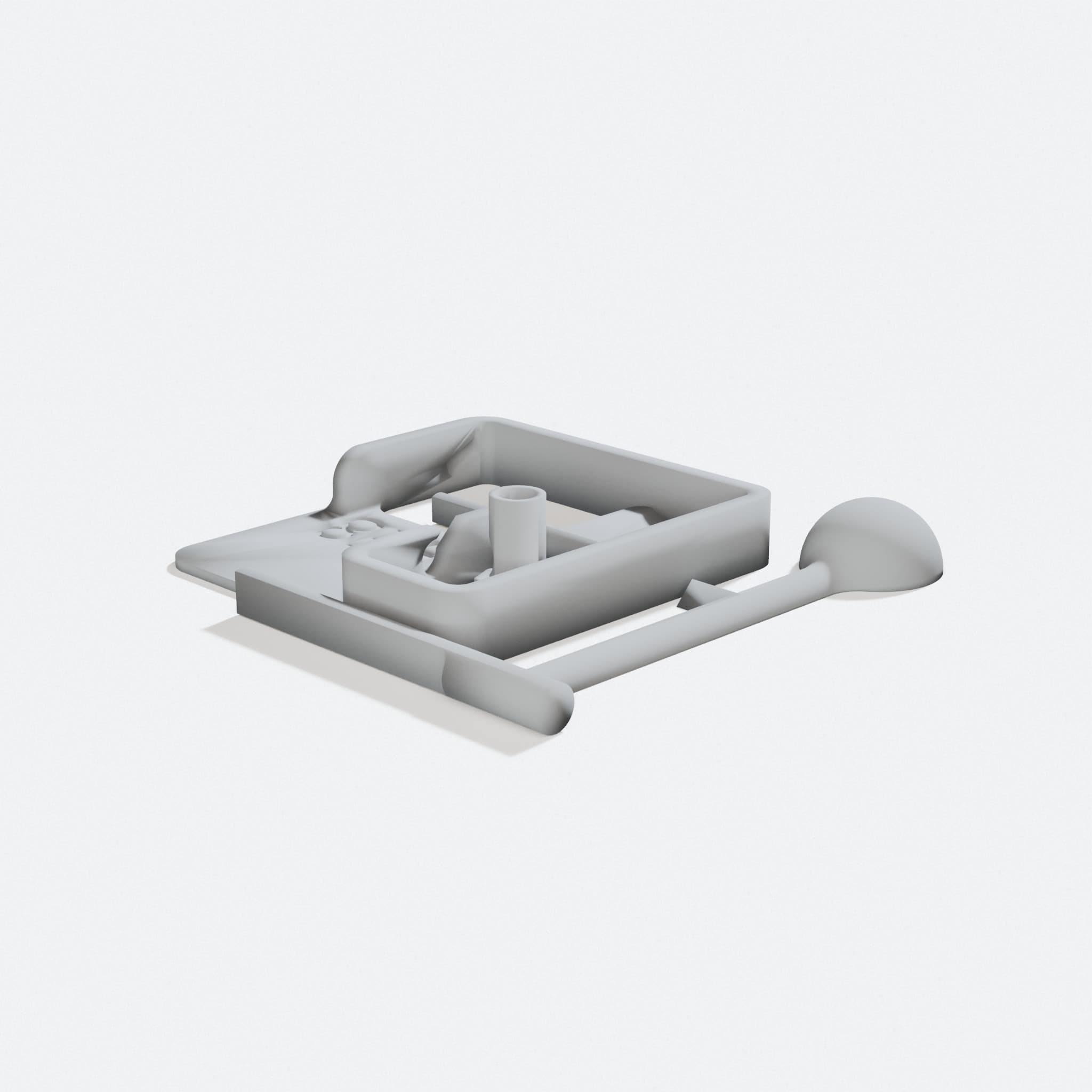 Snap-Together Desktop Catapult 3D Printed Toy, turn three quarter