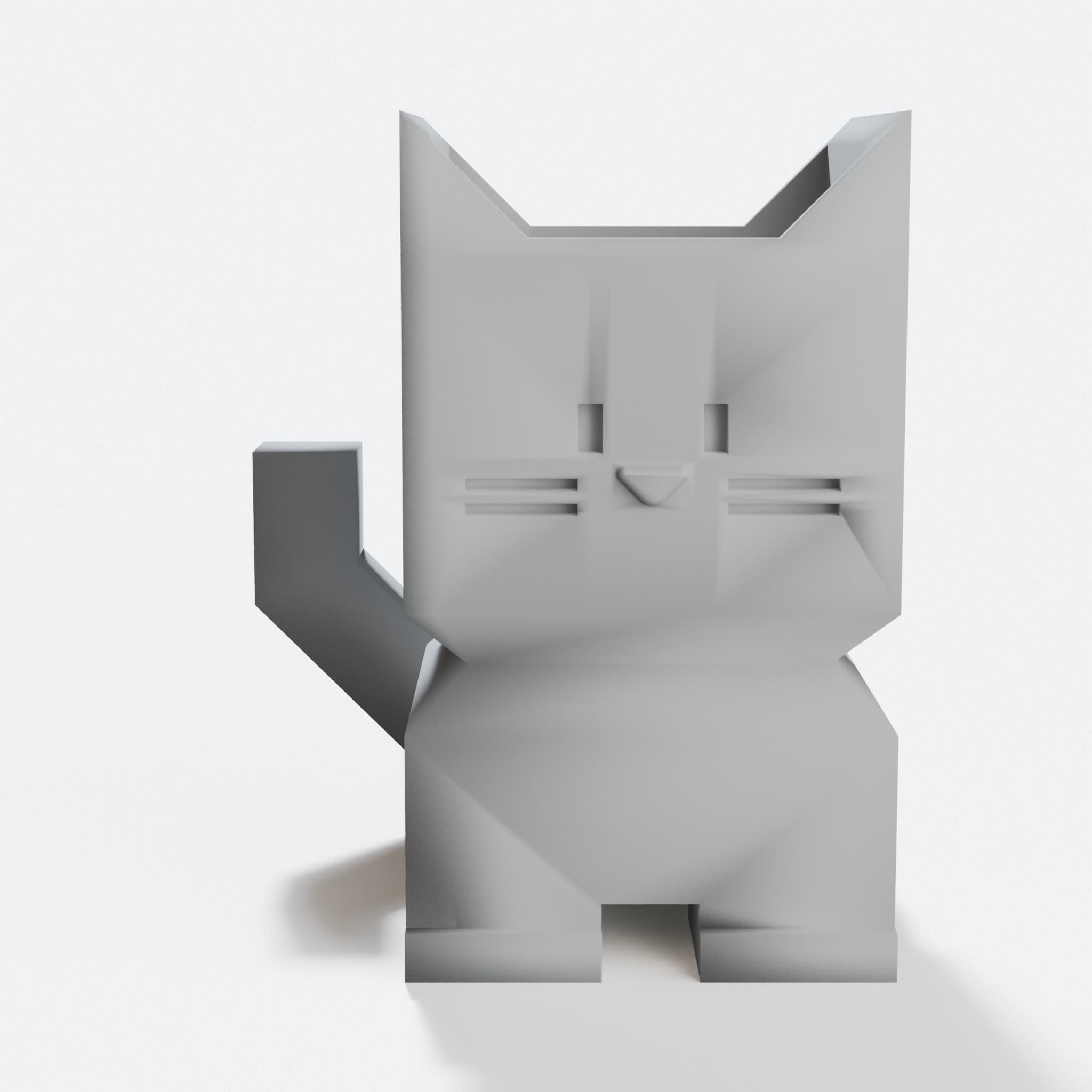 Cali Cat 3D Printed Pencil Holder for Your Desk, hero tilt