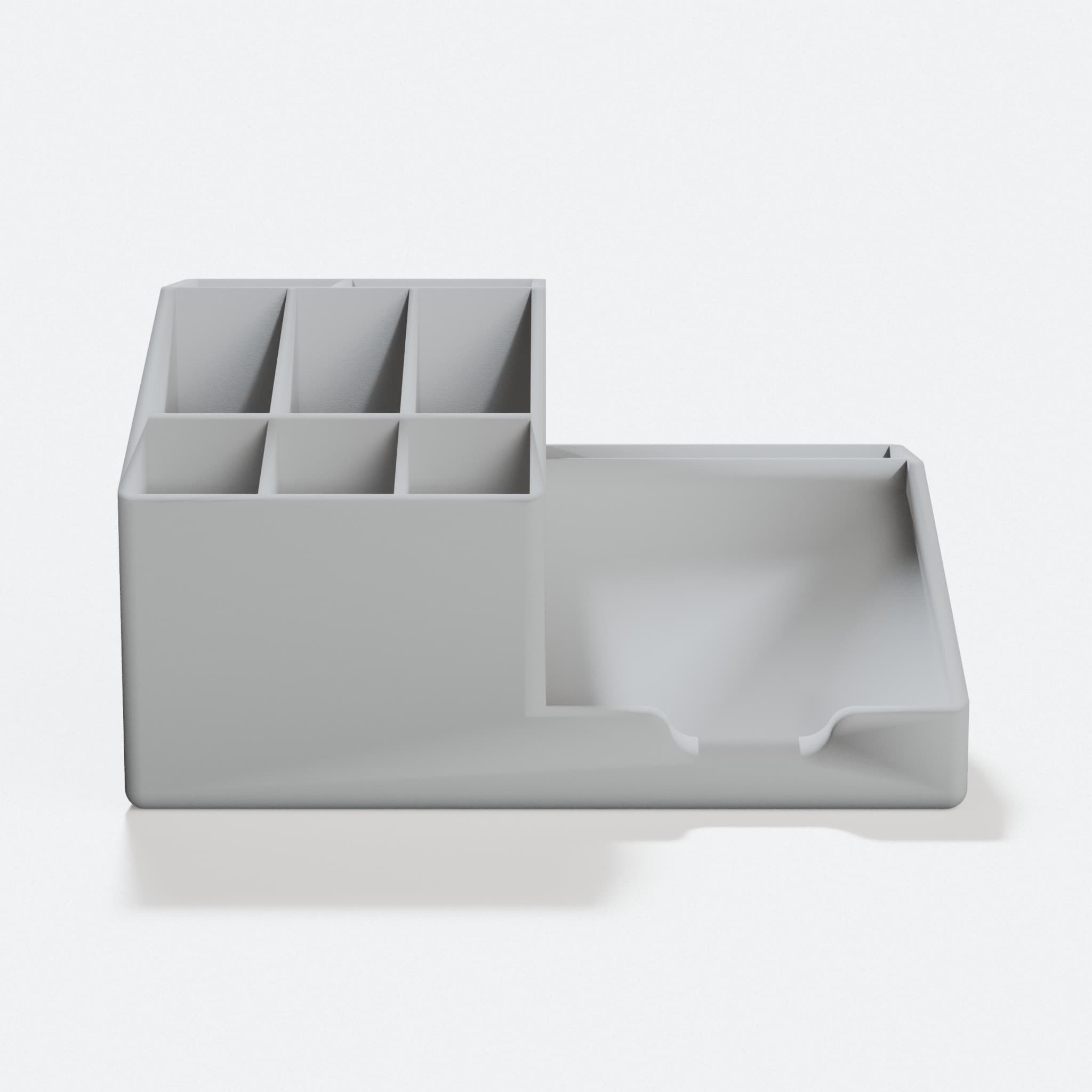 Desk Tidy with Post-it Holder, 3D Printed Office Organizer, hero tilt