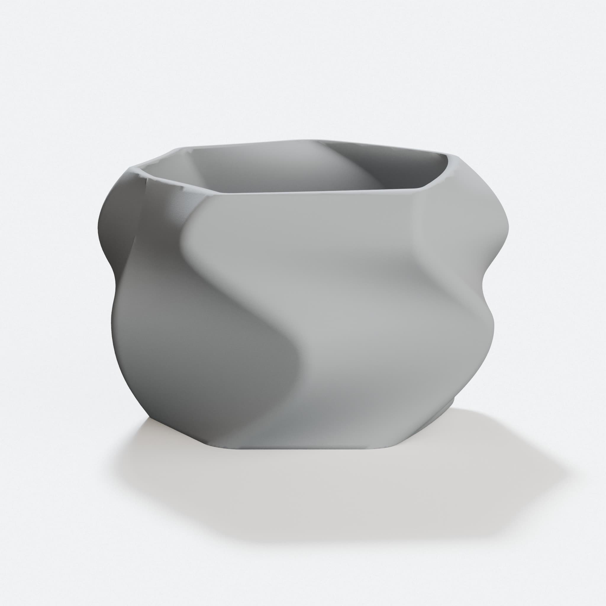 Twisted Flower Pot 3D Printed Home Decor Plant Holder, hero tilt