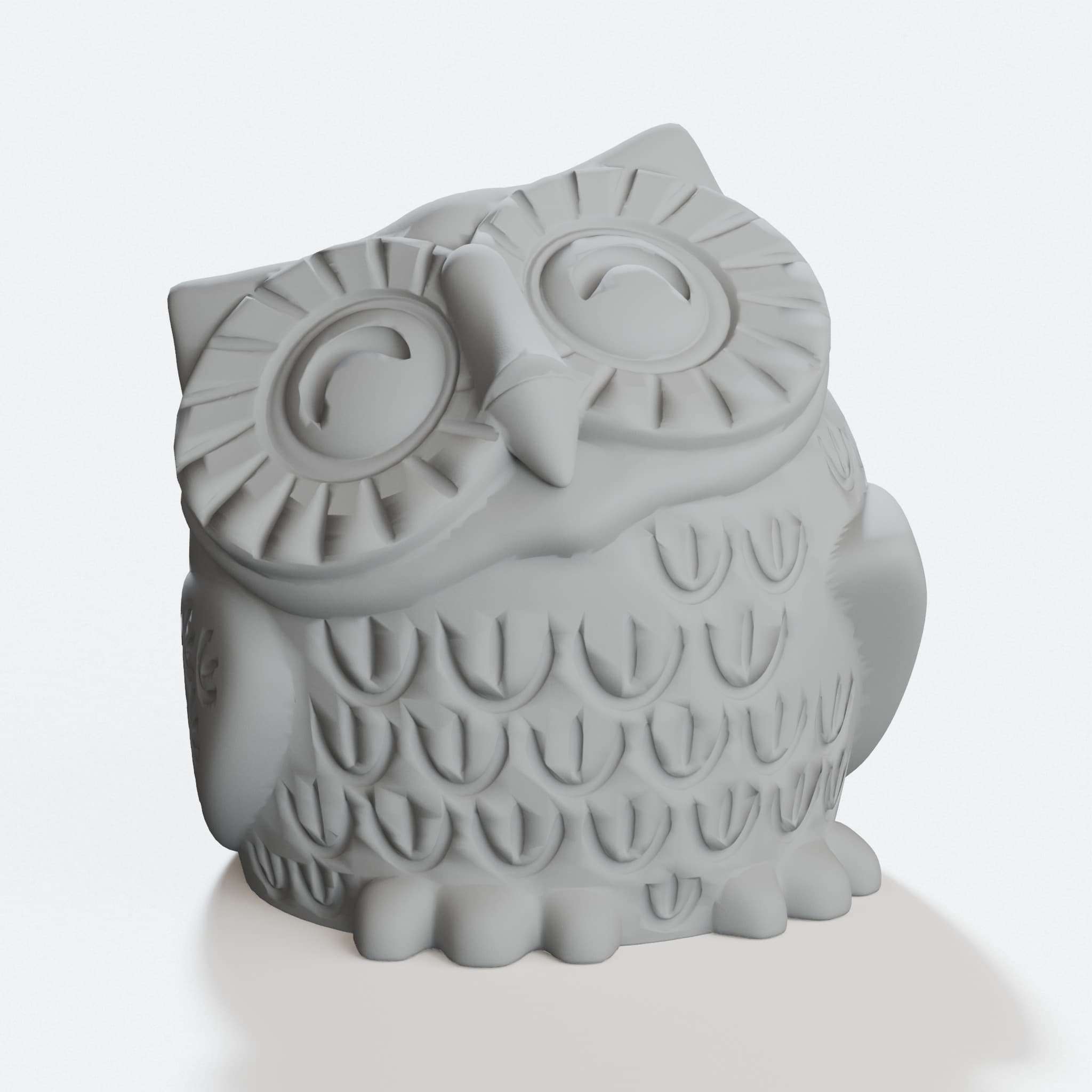 Owl Flower Pot 3D Printed Home Decor Plant Holder, hero tilt
