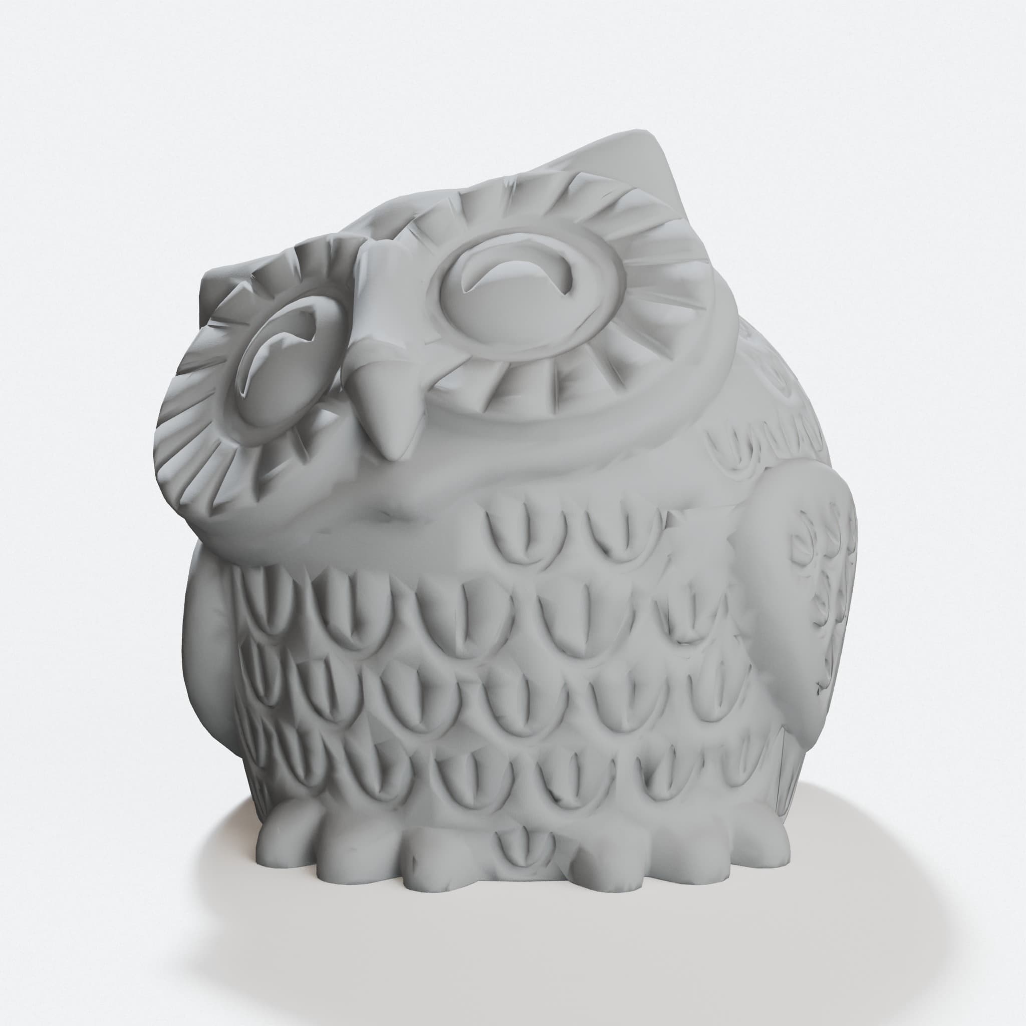 Smiling Owl Pot, 3D Printed Home Decor Planter, hero tilt