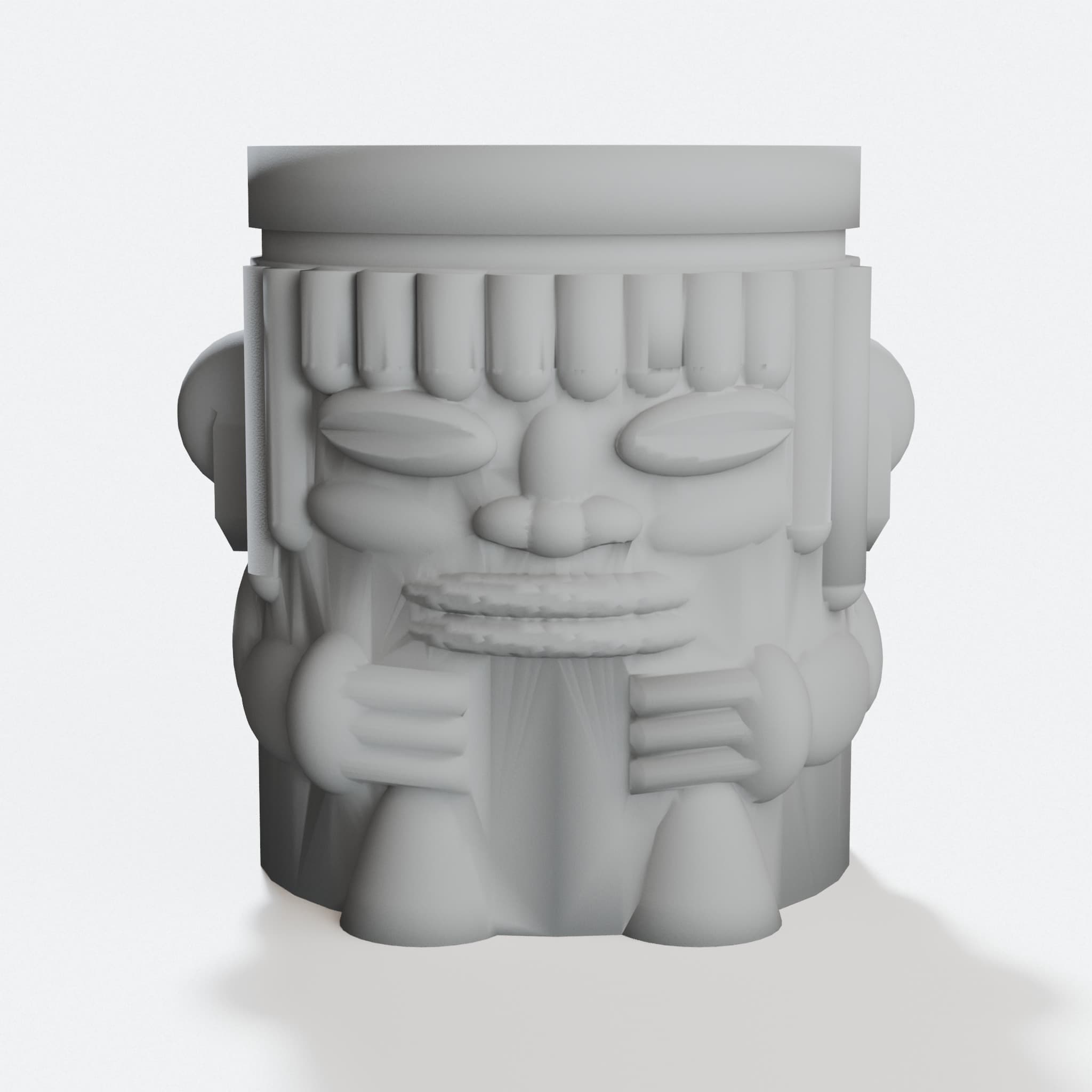 Tiki Planter 3D Printed Home Decor, hero tilt