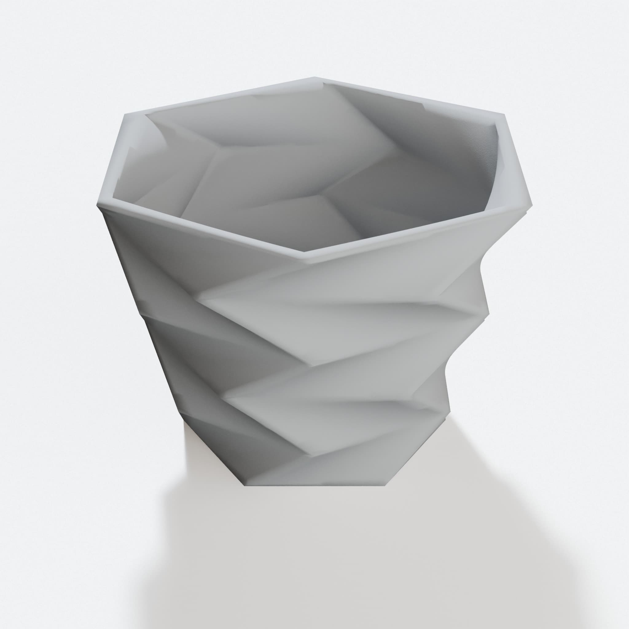 3D Printed Flower Pot with Geometric Design, hero tilt