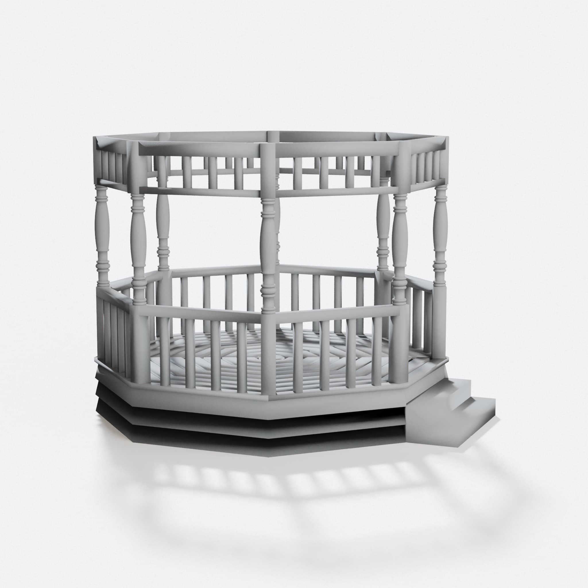 HO Scale Gazebo 3D Printed Toy Model, hero tilt